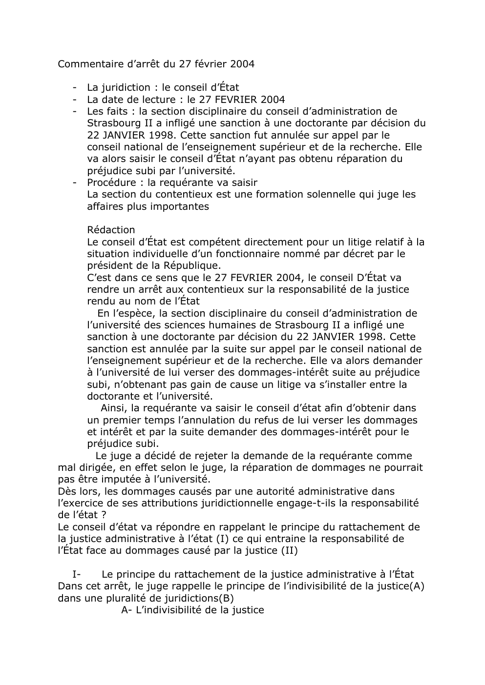 Prévisualisation du document Commentaire d’arrêt du 27 février 2004