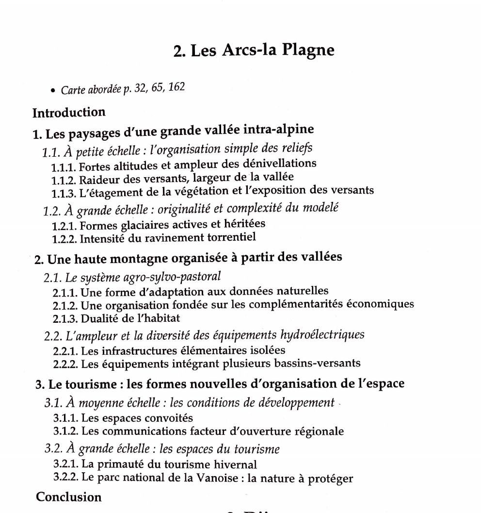 Prévisualisation du document Commentaire de carte Les Arcs