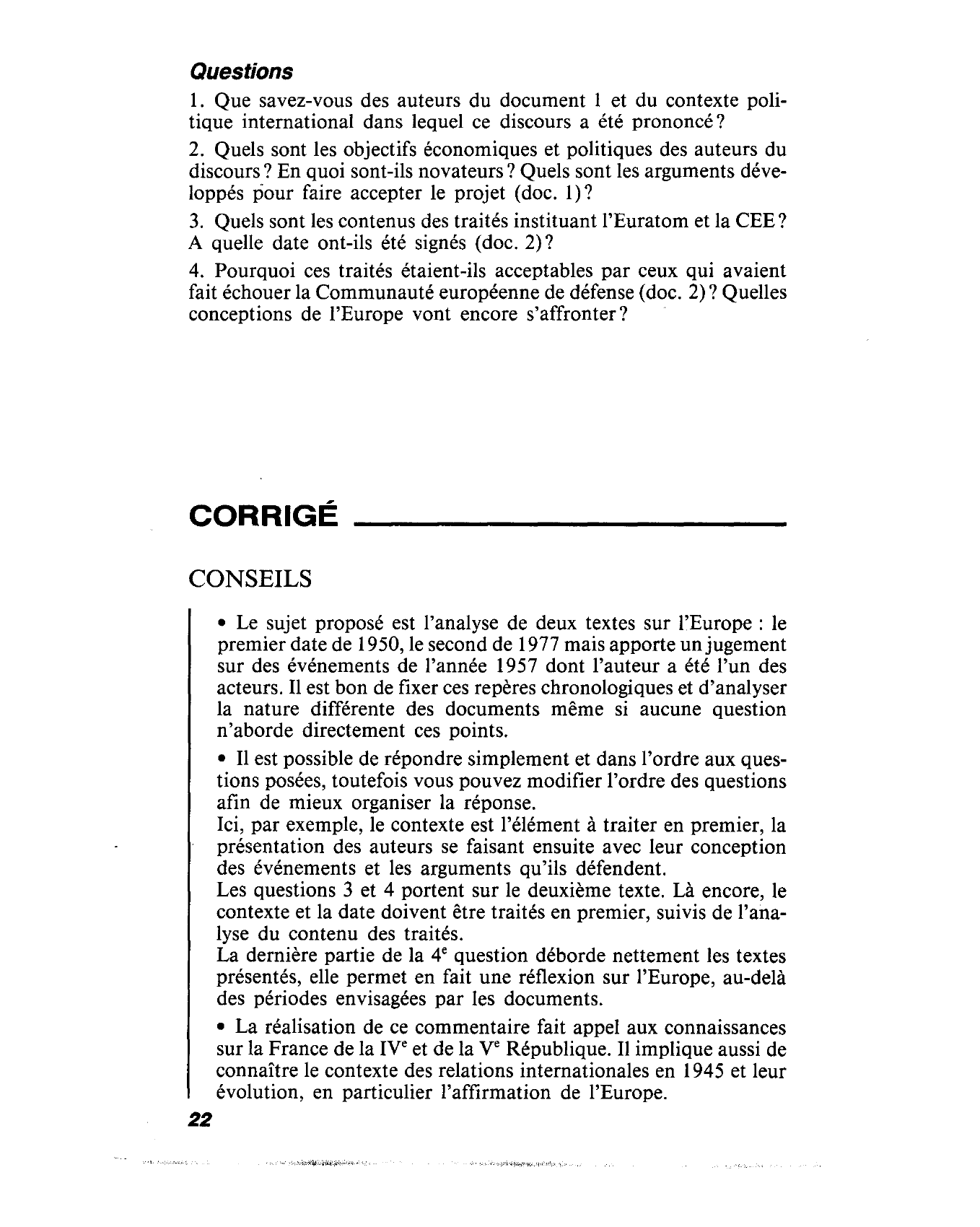 Prévisualisation du document COMMENTAIRE DE DOCUMENTS Deux étapes de la construction de l'Europe