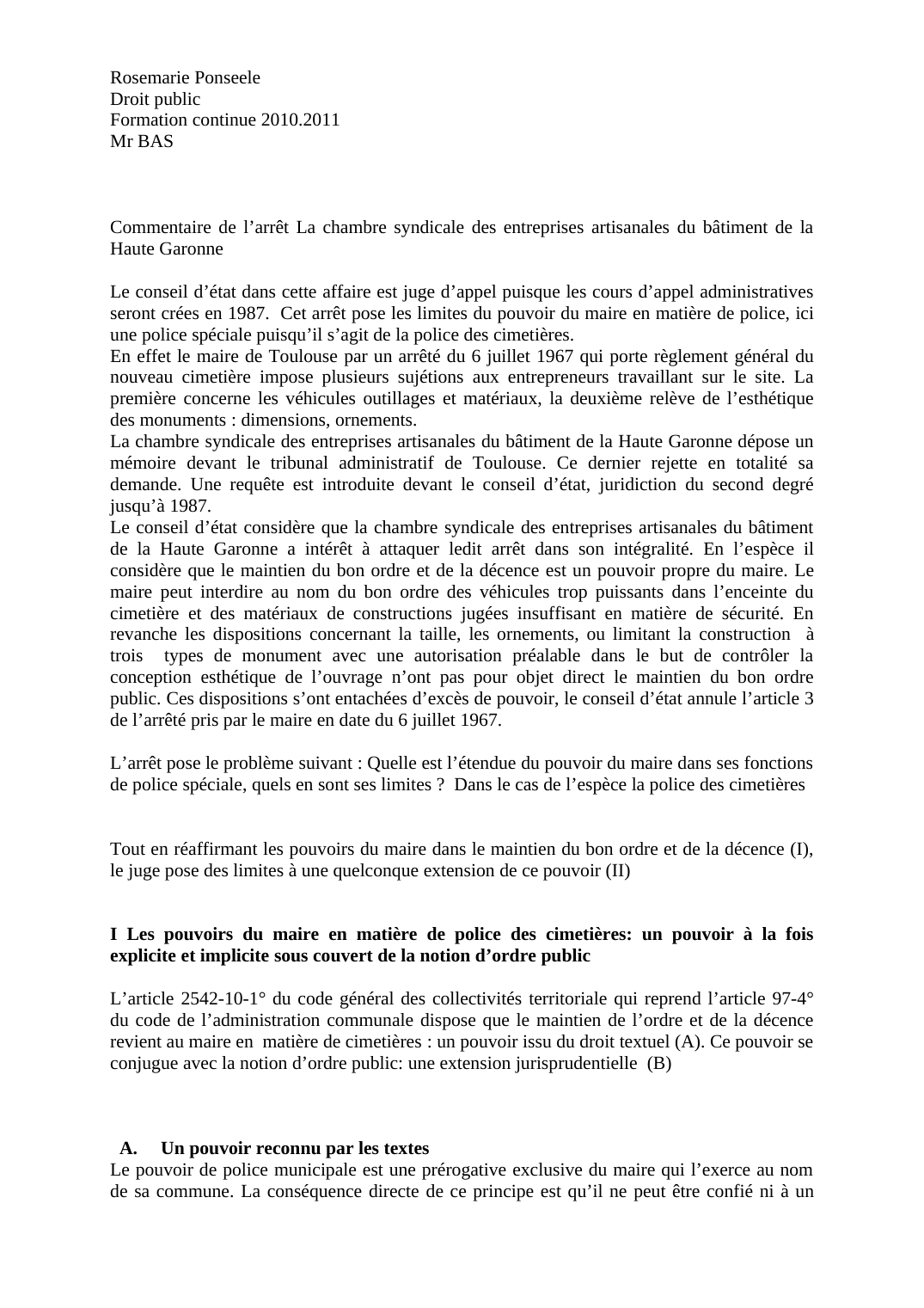 Prévisualisation du document Commentaire de l&#8217;arrêt La chambre syndicale des entreprises artisanales du bâtiment de la Haute Garonne