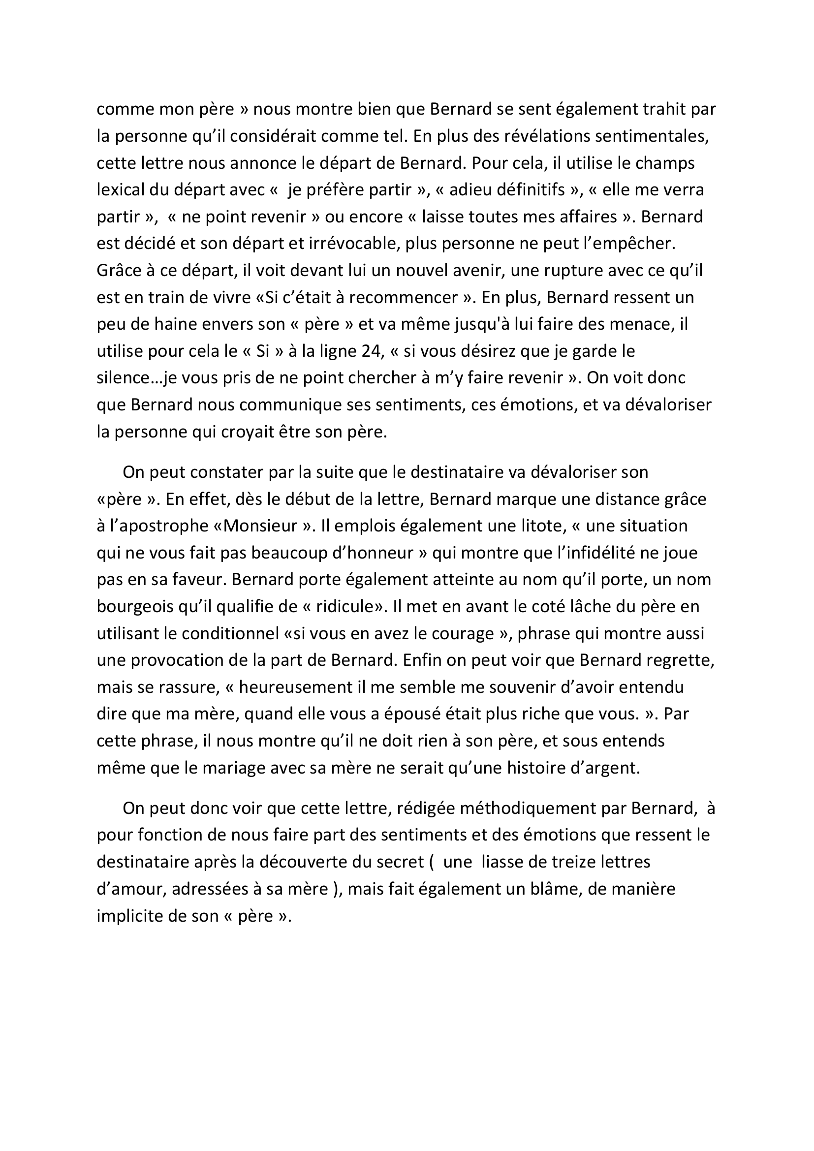 Prévisualisation du document Commentaire de la lettre de Bernard, extraite de Les faux monnayeurs, André Gide