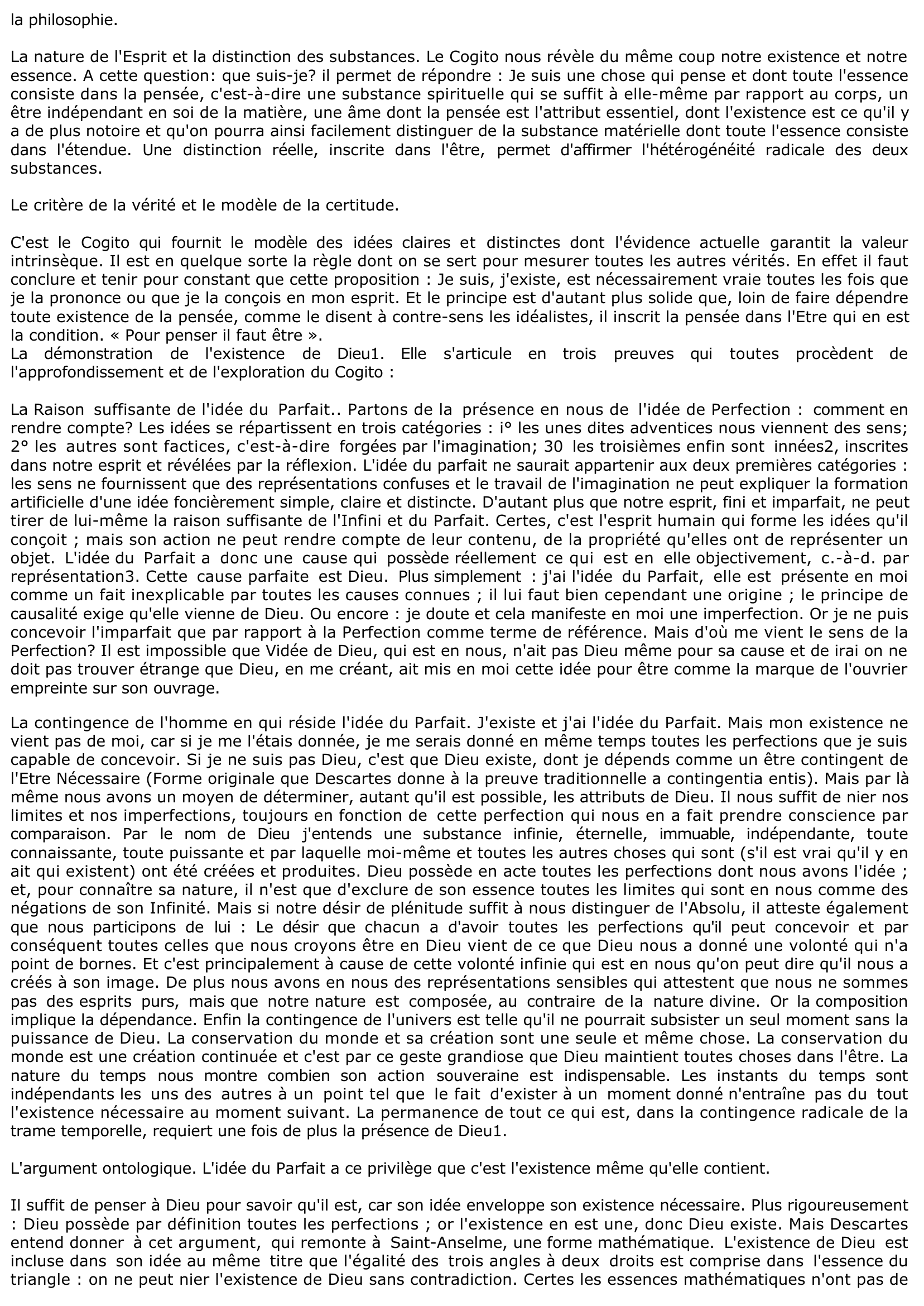 Prévisualisation du document Commentaire de la quatrième (IV) partie du Discours de la méthode de Descartes