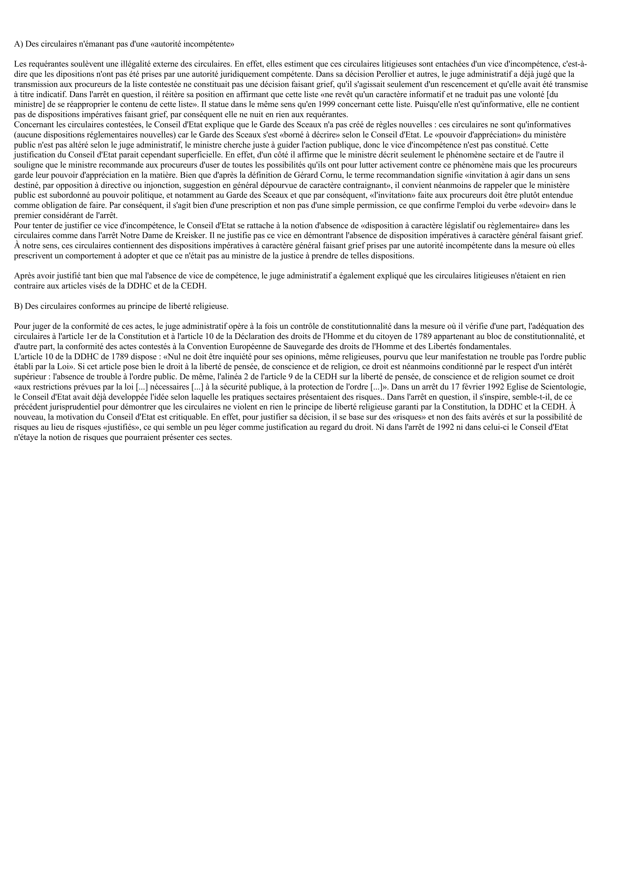 Prévisualisation du document Commentaire de l'arrêt : Association Spirituelle de l'Eglise de Scientologie de l'Ile-de-France Ce 18 Mai 2005 (droit)
