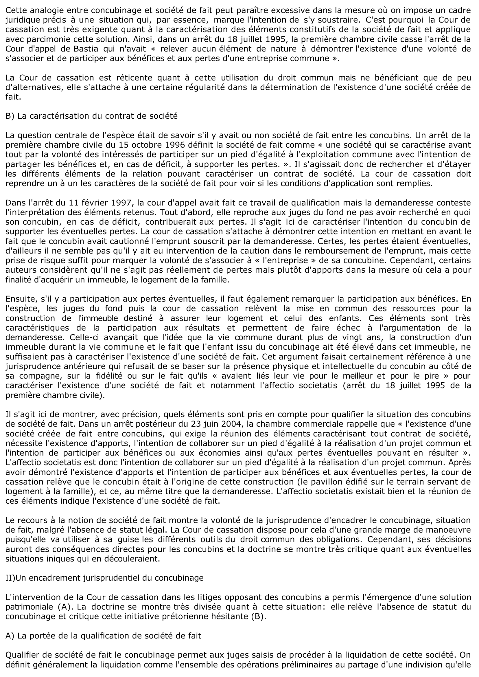 Prévisualisation du document Commentaire de l'arrêt de la Première chambre civile du 11 février 1997 (droit)