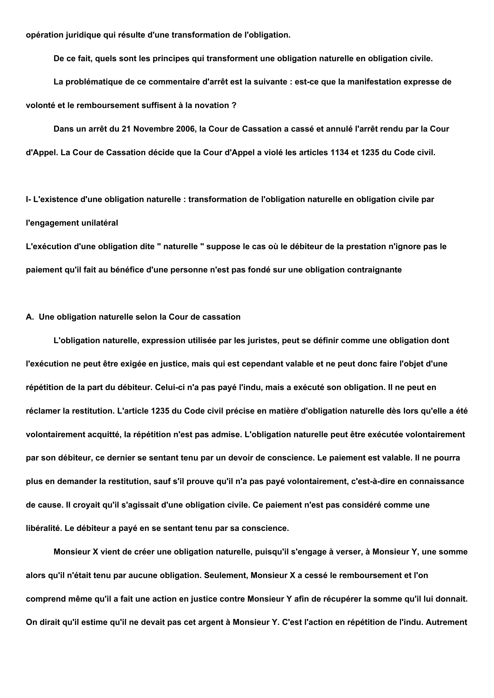Prévisualisation du document commentaire de l'arrêt du 21 novembre 2006 - Arrêt
