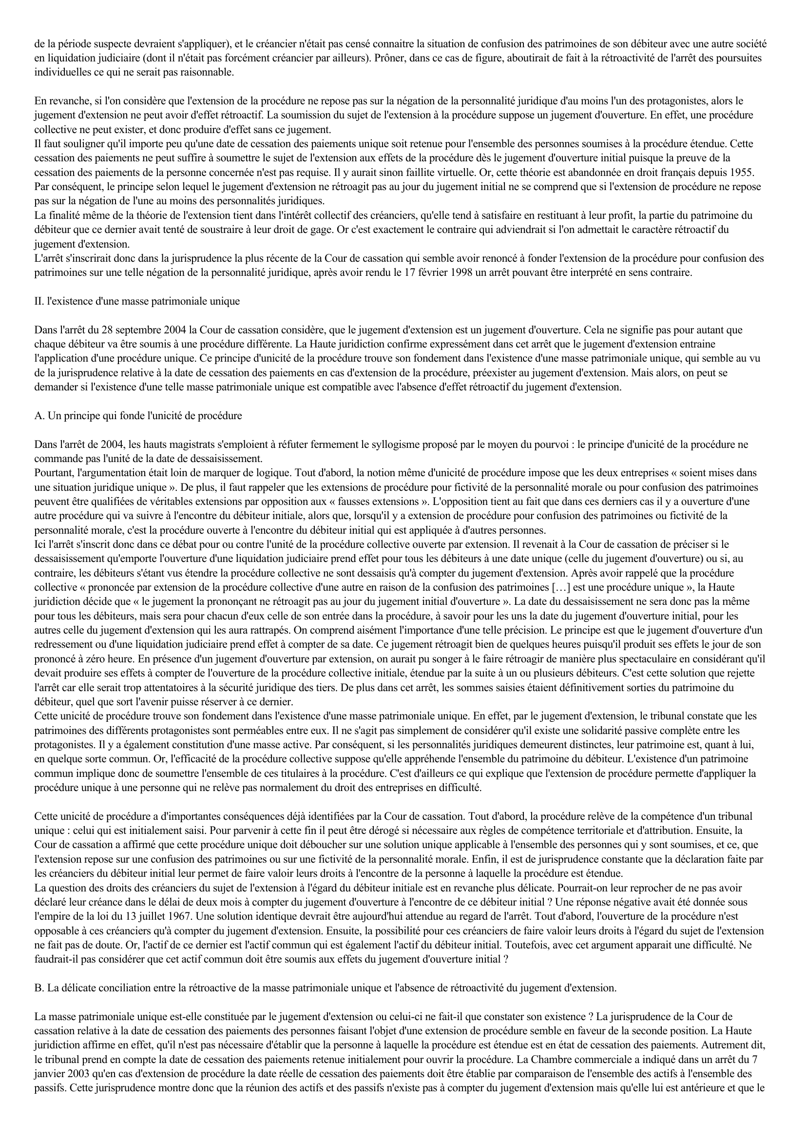 Prévisualisation du document COMMENTAIRE DE L'ARRET DU 28 SEPTEMBRE 2004 - DROIT