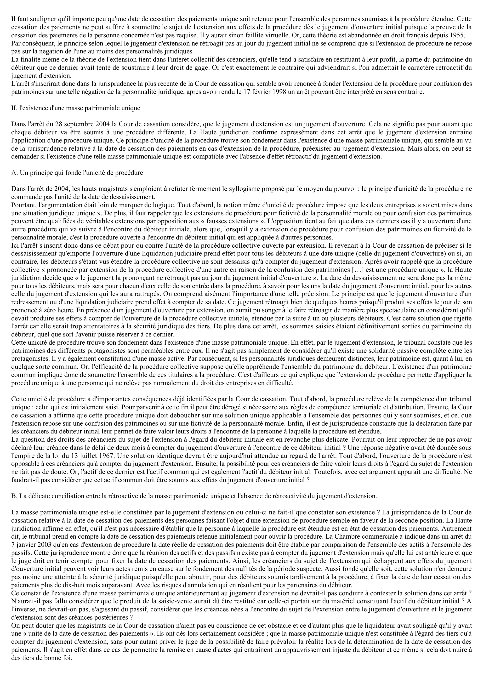 Prévisualisation du document COMMENTAIRE DE L'ARRET DU 28 SEPTEMBRE 2004 (DROIT)