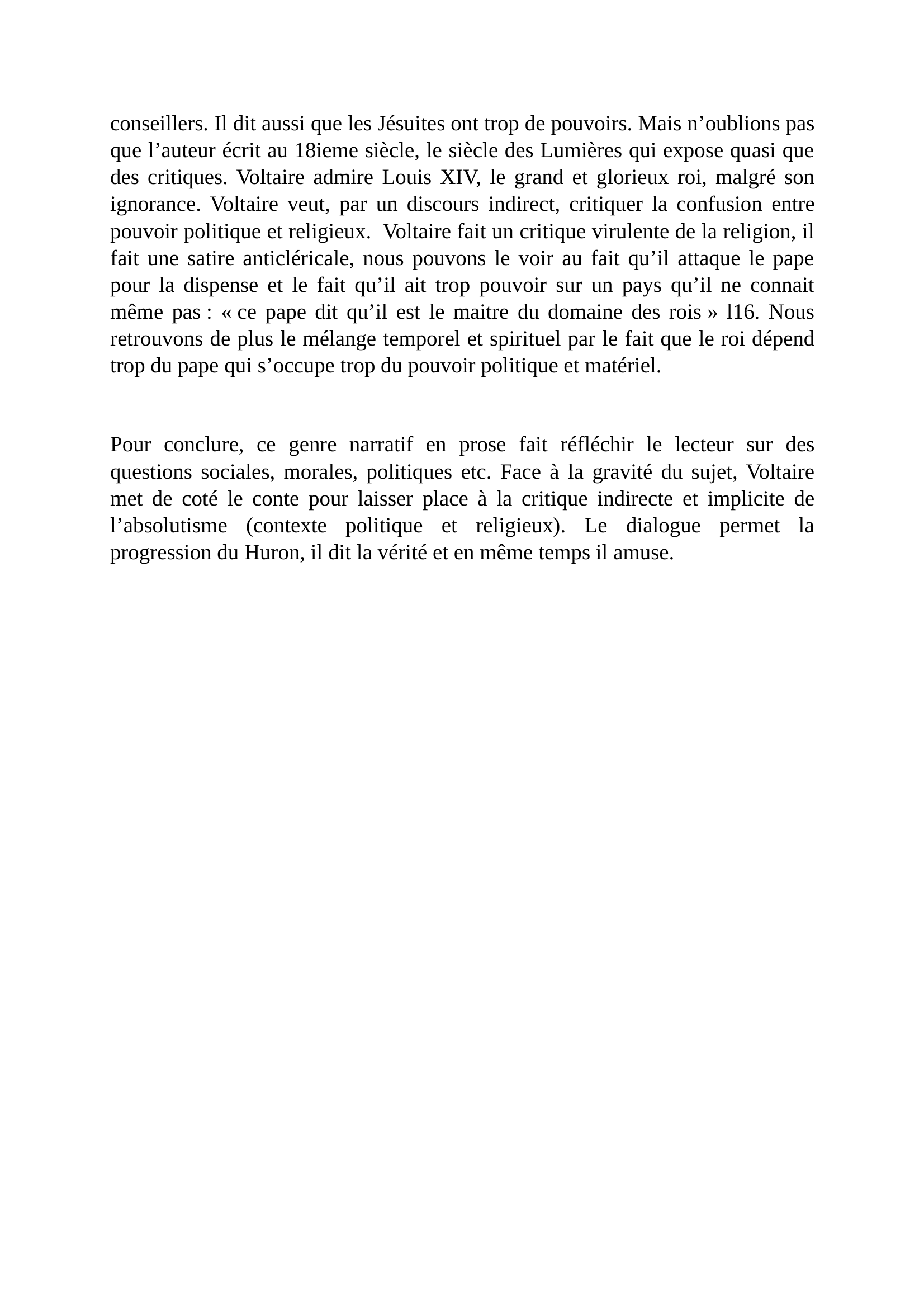 Prévisualisation du document Commentaire de l'ingenu de Voltaire