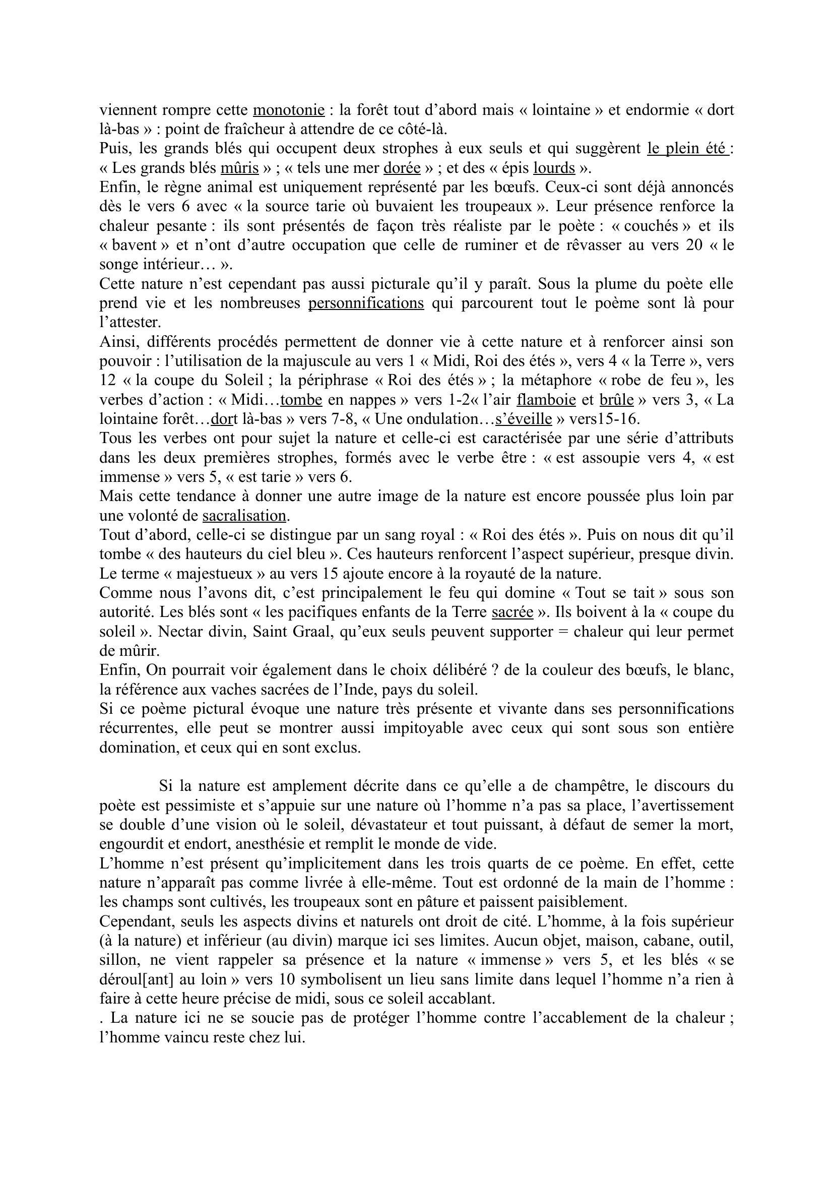 Prévisualisation du document Commentaire de Midi de Leconte de Lisle
