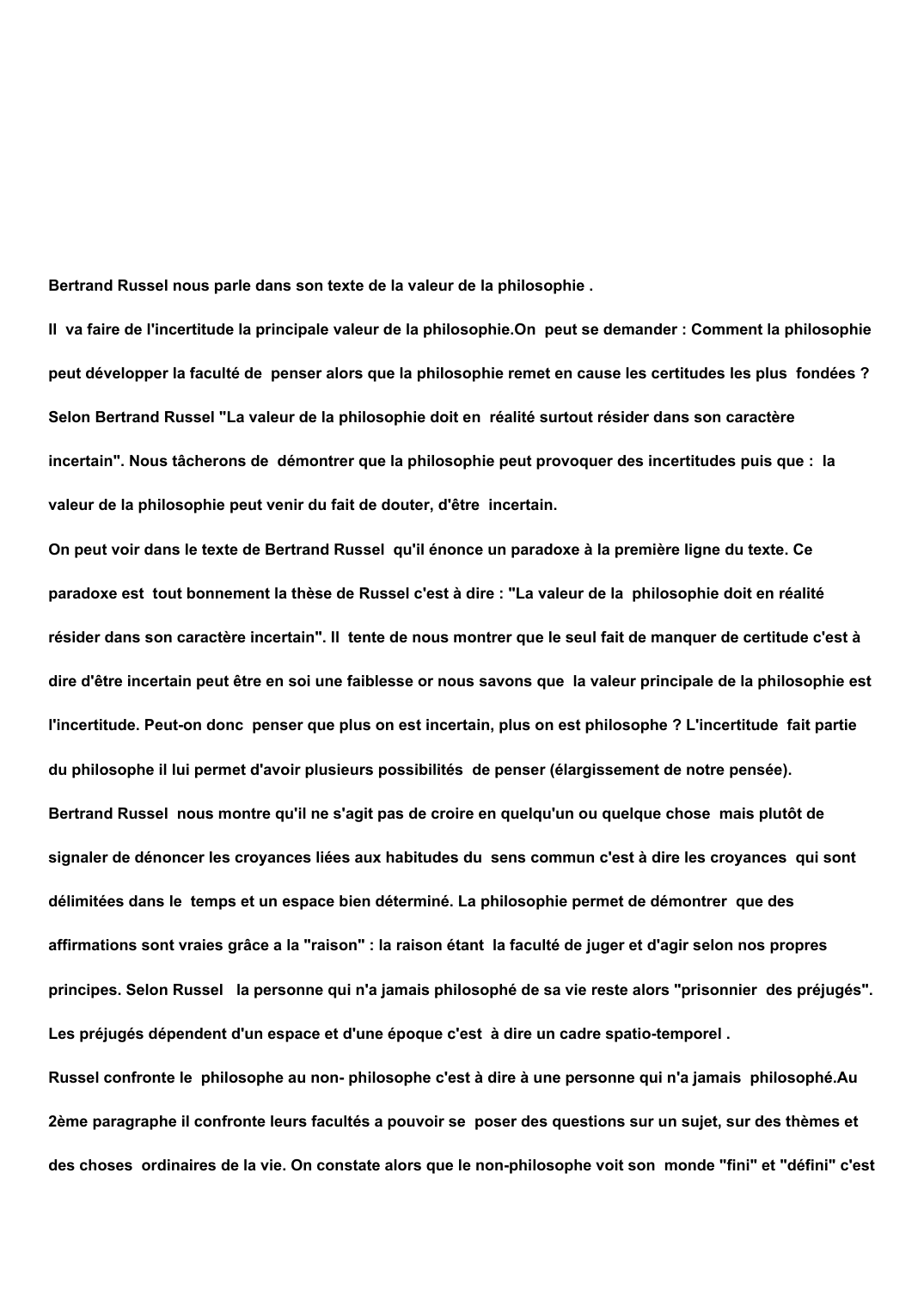 Prévisualisation du document Commentaire de texte: Bertrand Russel,Problèmes de Philosophie