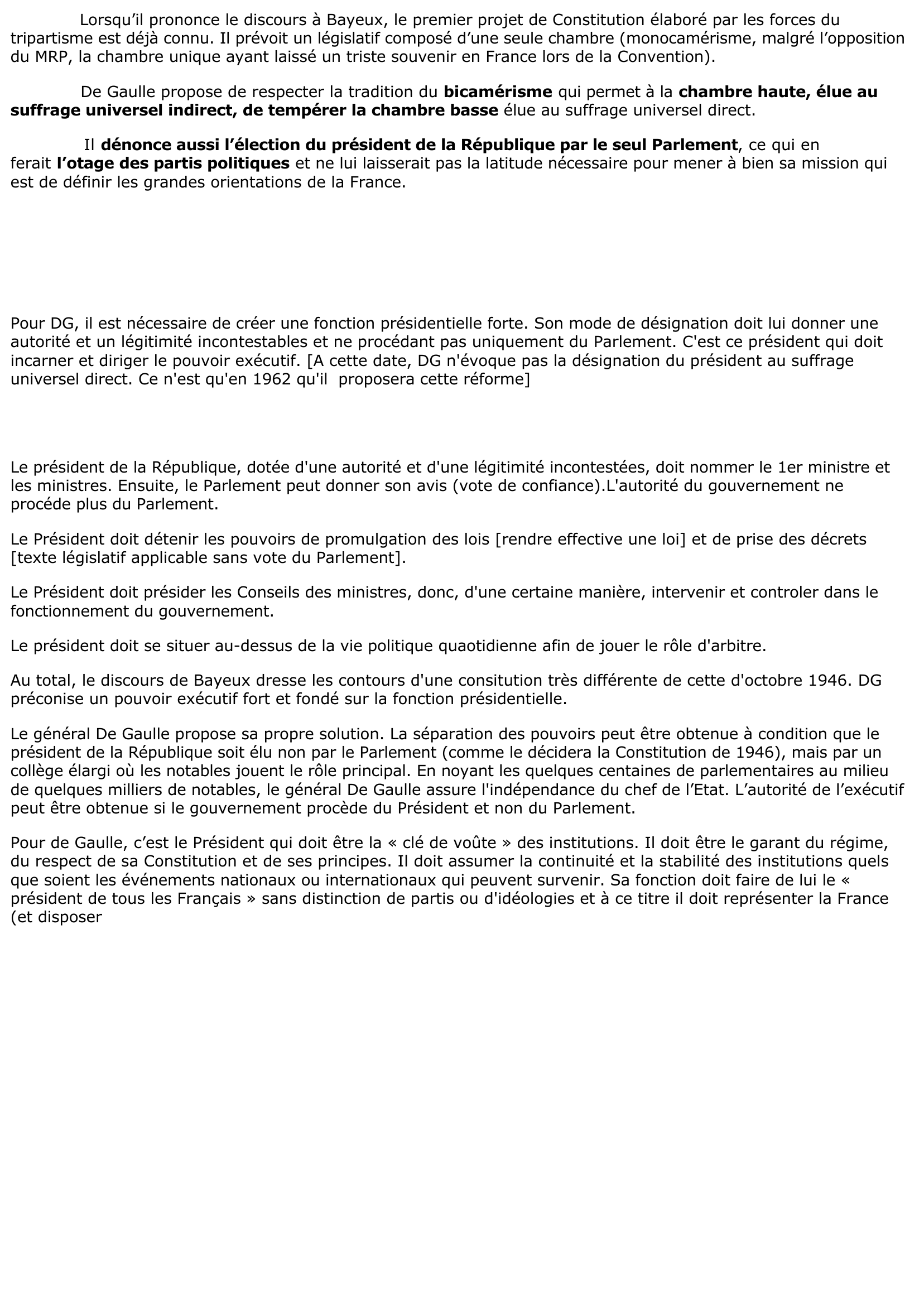 Prévisualisation du document Commentaire de texte concernant le discours de Bayeux, sur le Droit Constitutionnel
