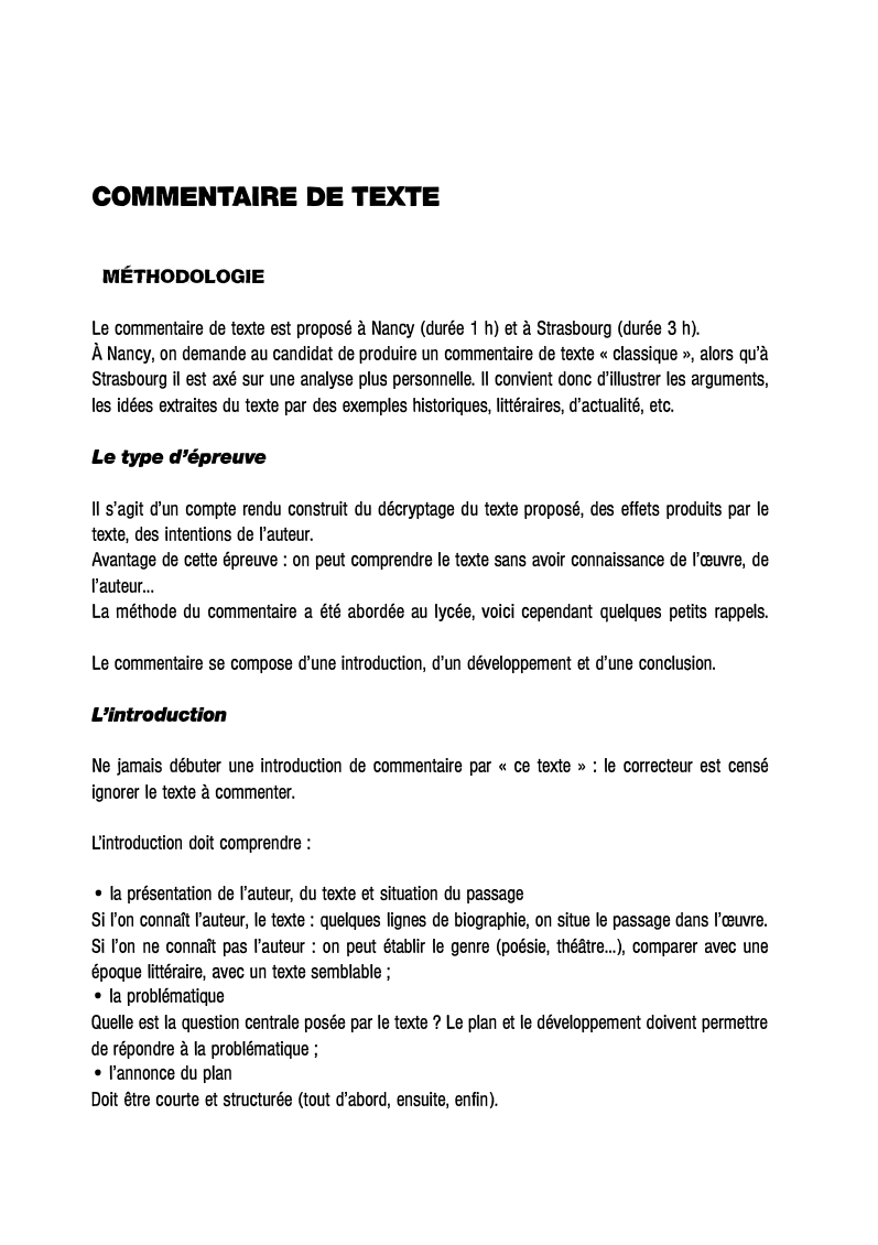 Prévisualisation du document COMMENTAIRE DE TEXTE (concours administratifs)