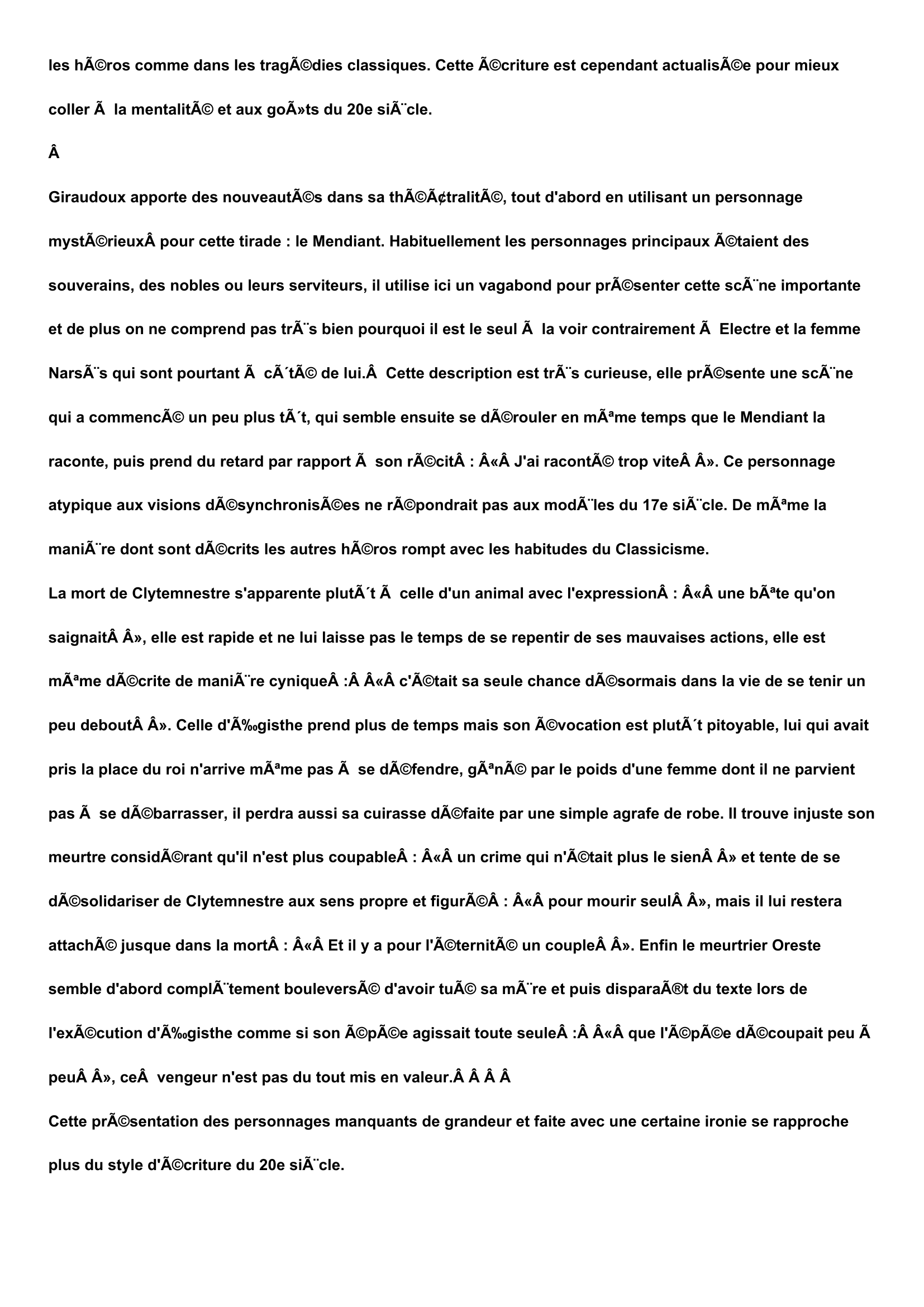 Prévisualisation du document Commentaire de Texte Electre Jean Giraudoux