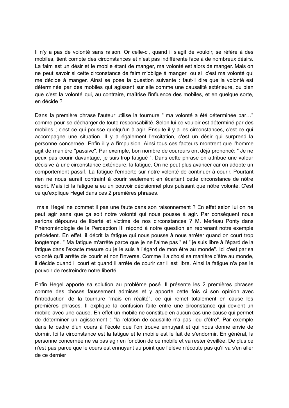 Prévisualisation du document Commentaire de texte Hegel: la volonté et la raison