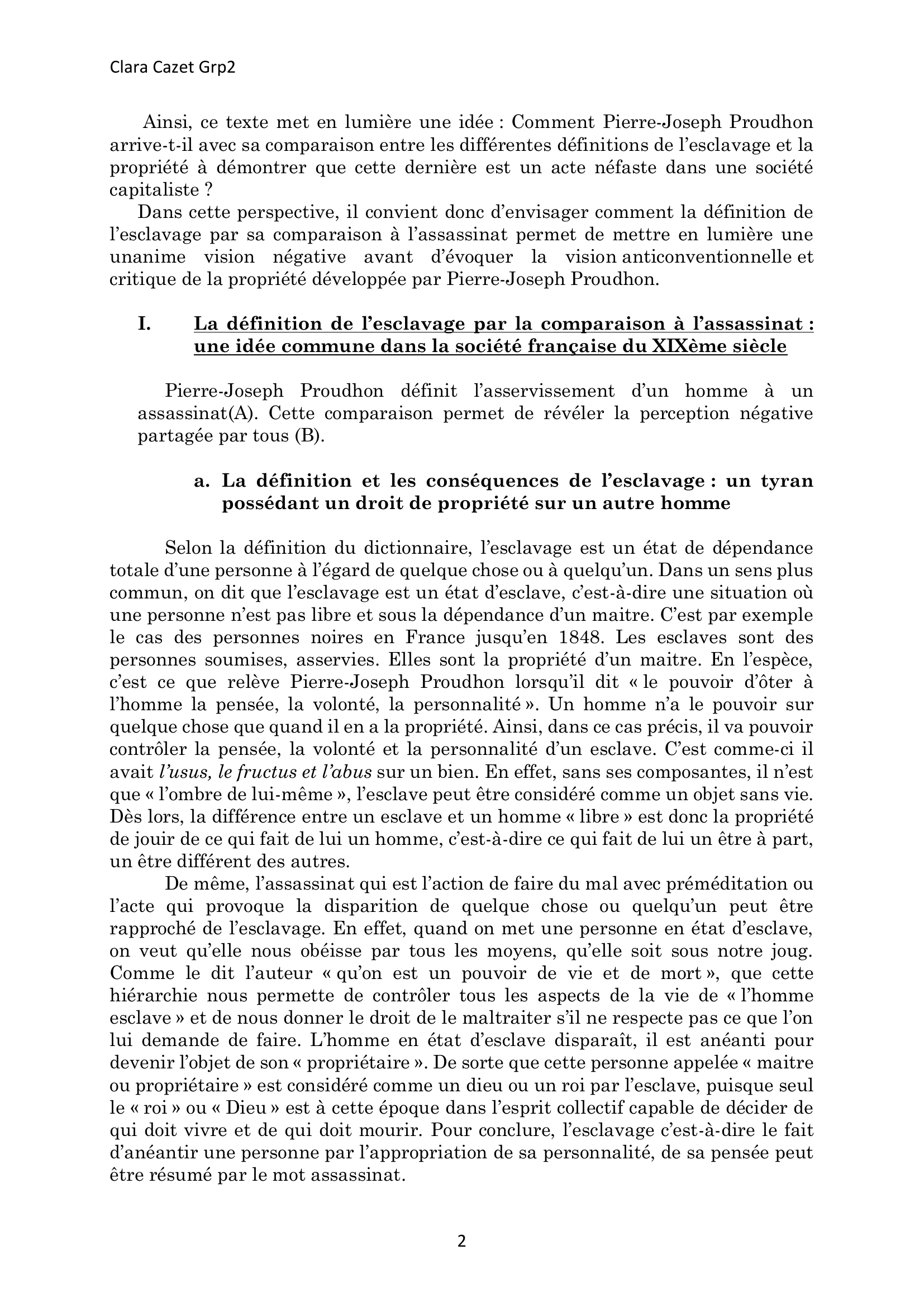 Prévisualisation du document Commentaire de texte Joseph Proudhon