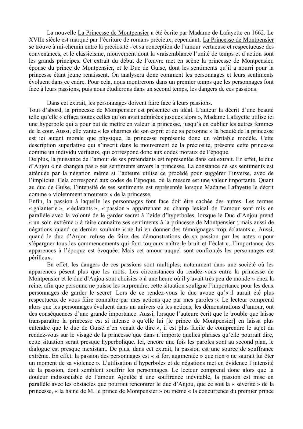 Prévisualisation du document Commentaire de texte La Princesse de Montpensier - début du roman