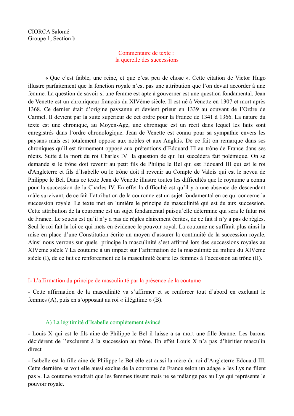 Prévisualisation du document Commentaire de texte : la querelle des successions