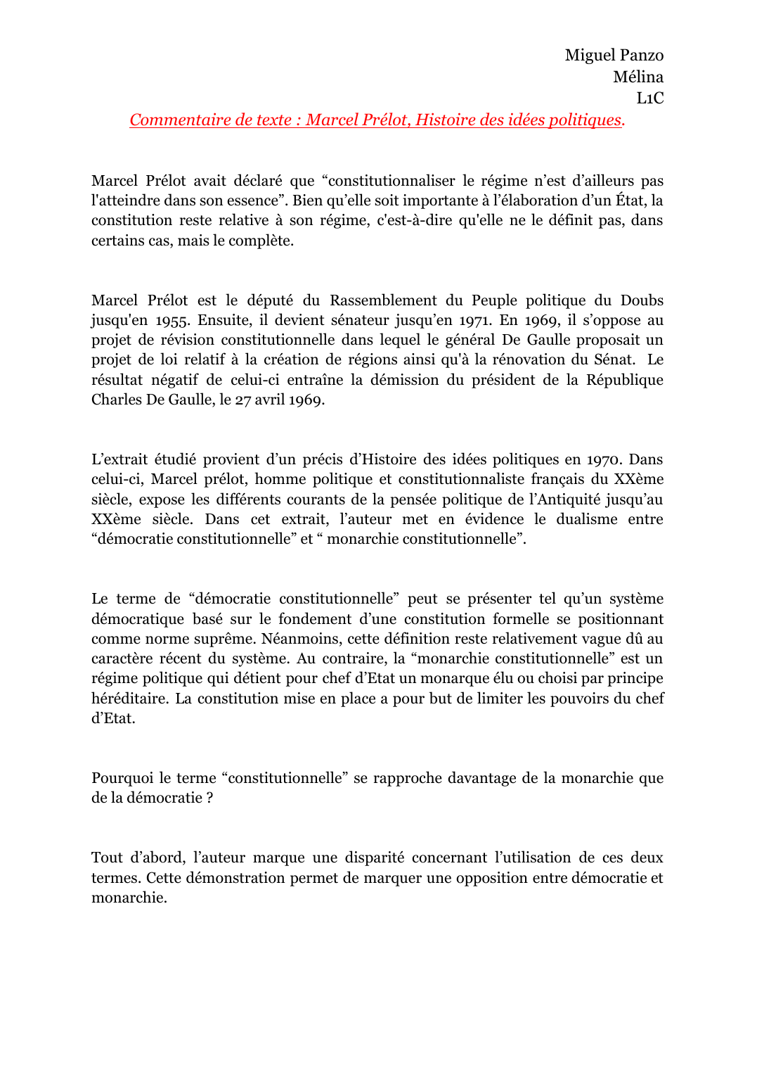 Prévisualisation du document Commentaire de texte: MarcelPrélot, Histoire des idées politiques.