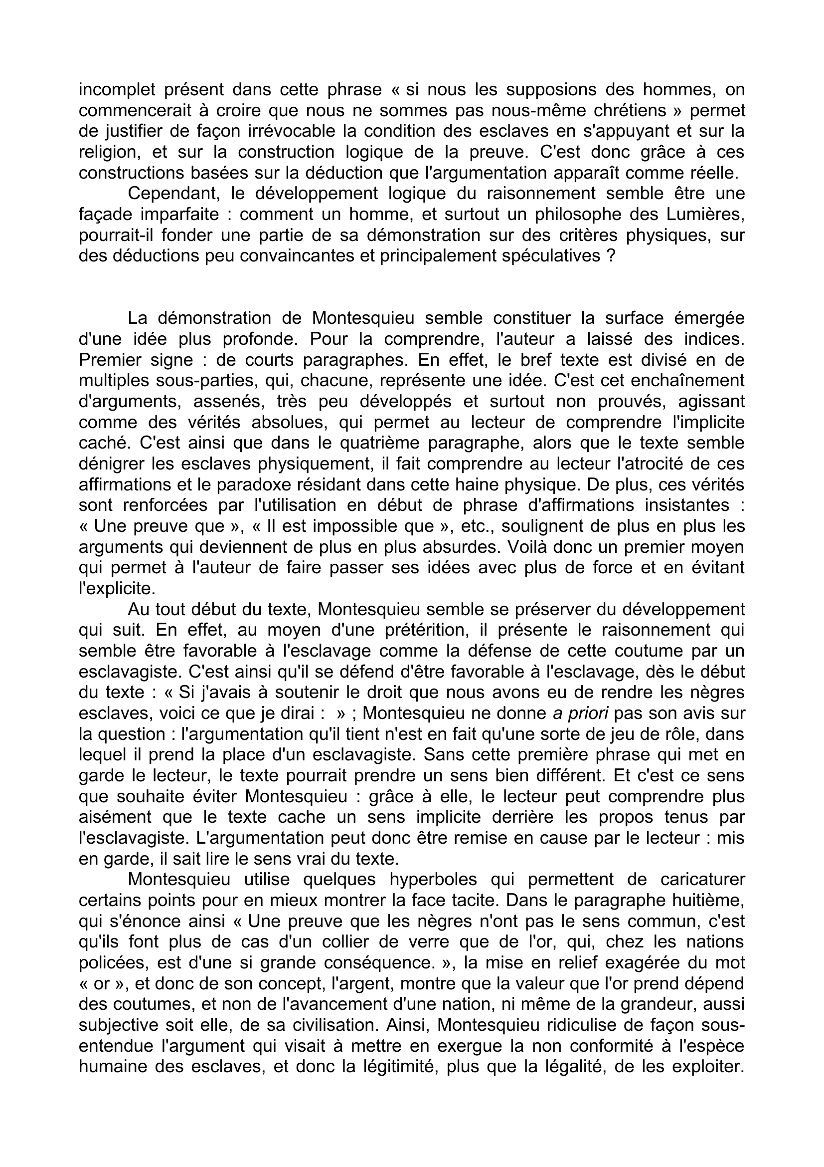 Prévisualisation du document Commentaire de texte - Montesquieu, De L'esprit des Lois, livre XV, chapitre V.