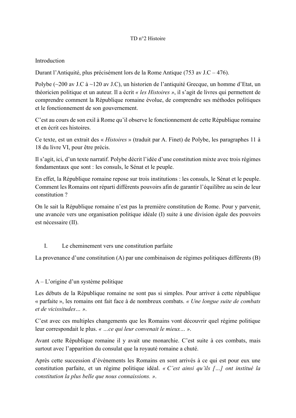 Prévisualisation du document Commentaire de Texte Polybe