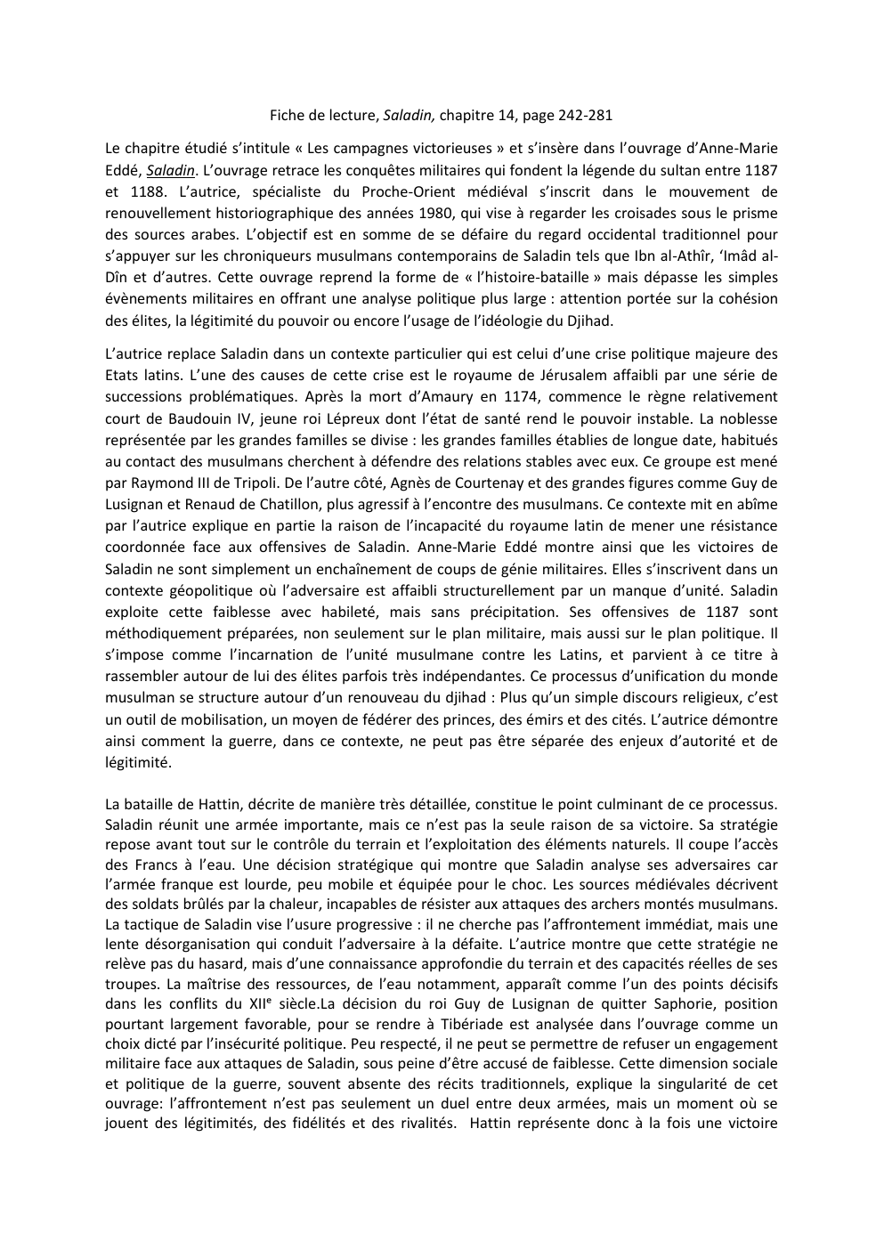 Prévisualisation du document commentaire de texte sur Saladin d'Anne-Marie Maddé