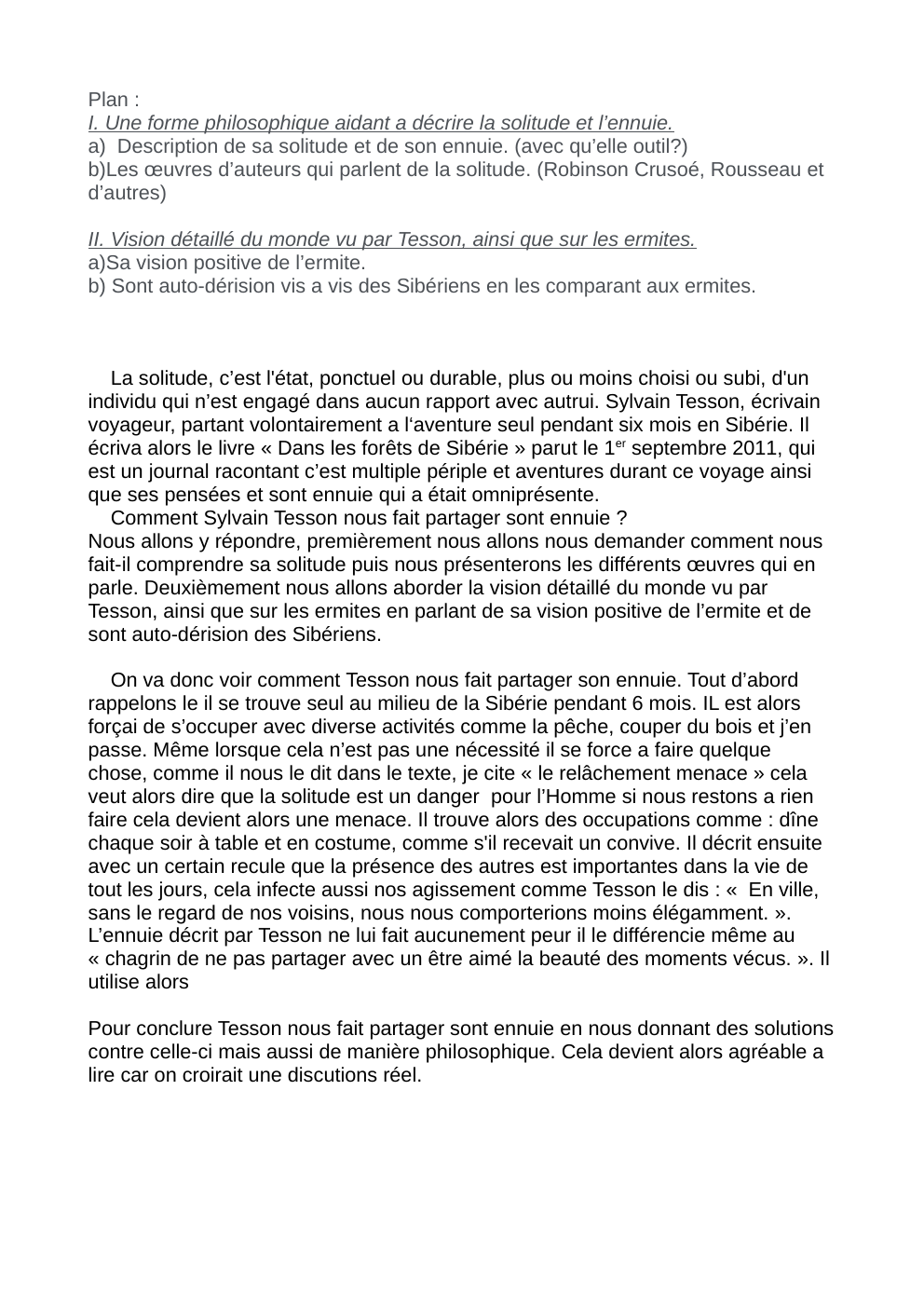 Prévisualisation du document Commentaire de texte Tesson