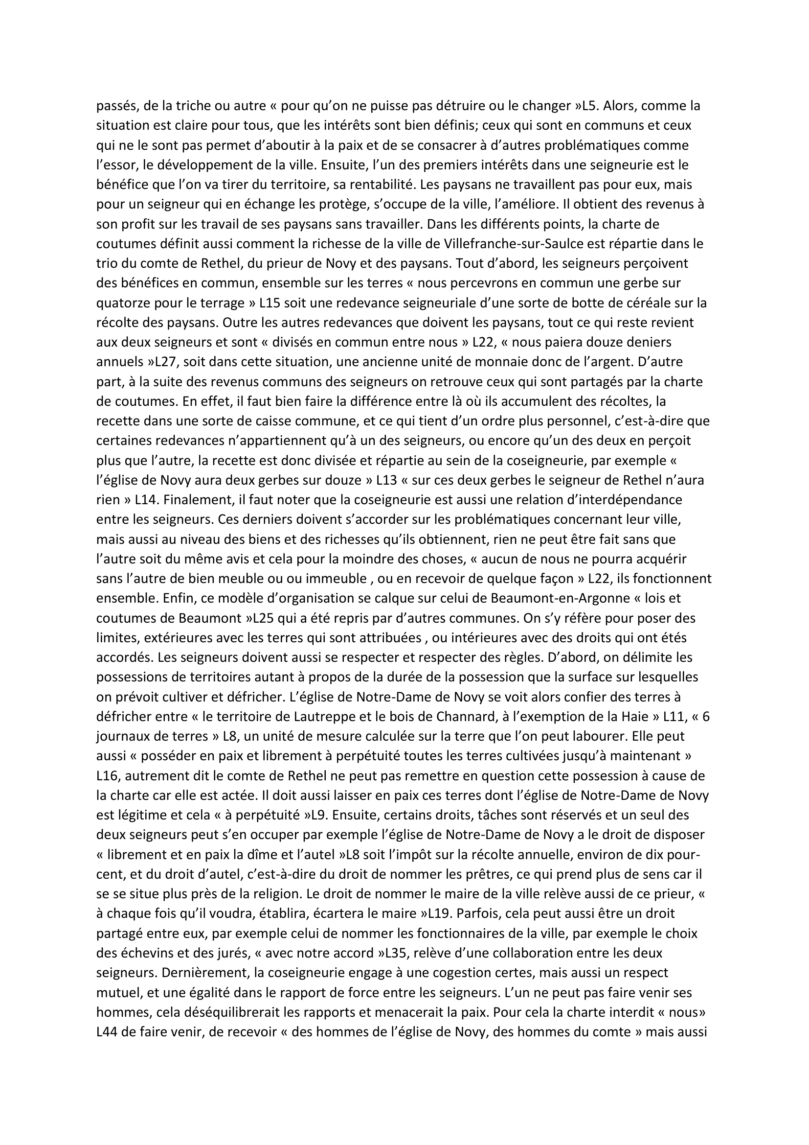Prévisualisation du document Commentaire de texte = Une charte de coutumes Villefranche-sur-Saulce, février 1206.