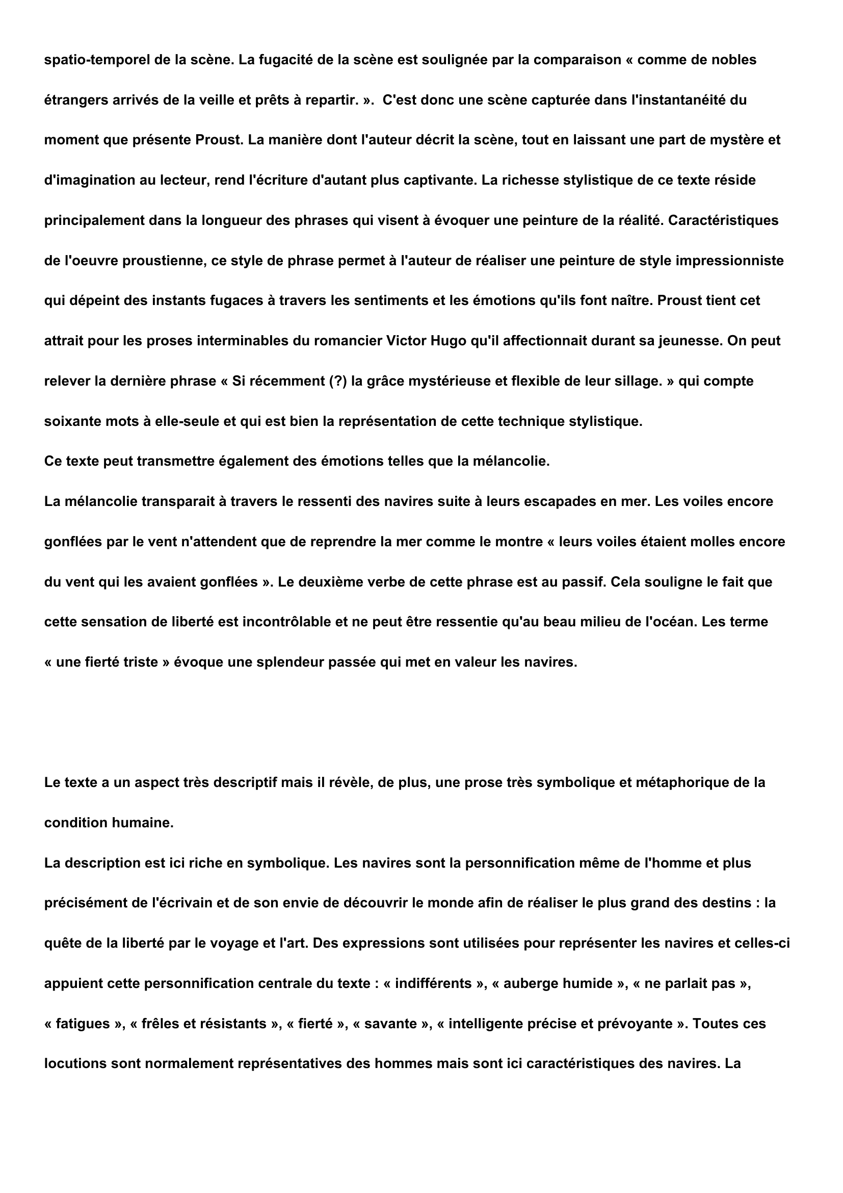 Prévisualisation du document Commentaire de texte "Voiles au port" Marcel Proust