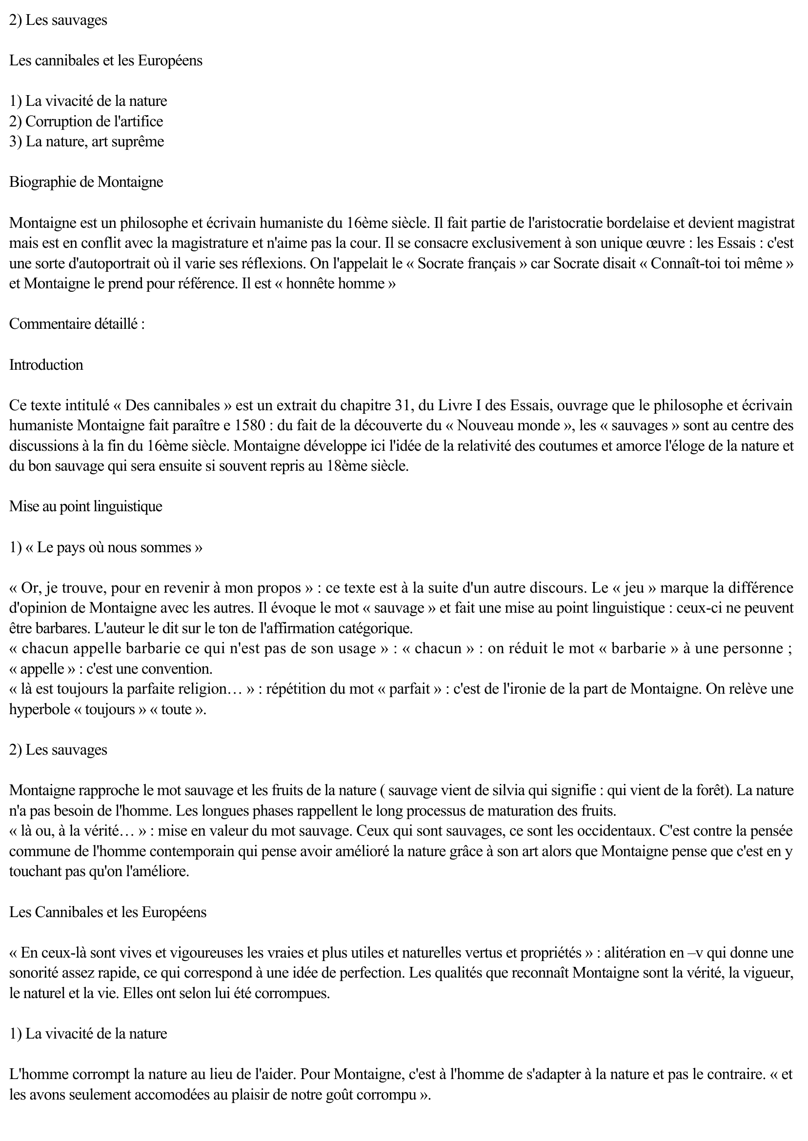 Prévisualisation du document Commentaire « Des Cannibales », Montaigne