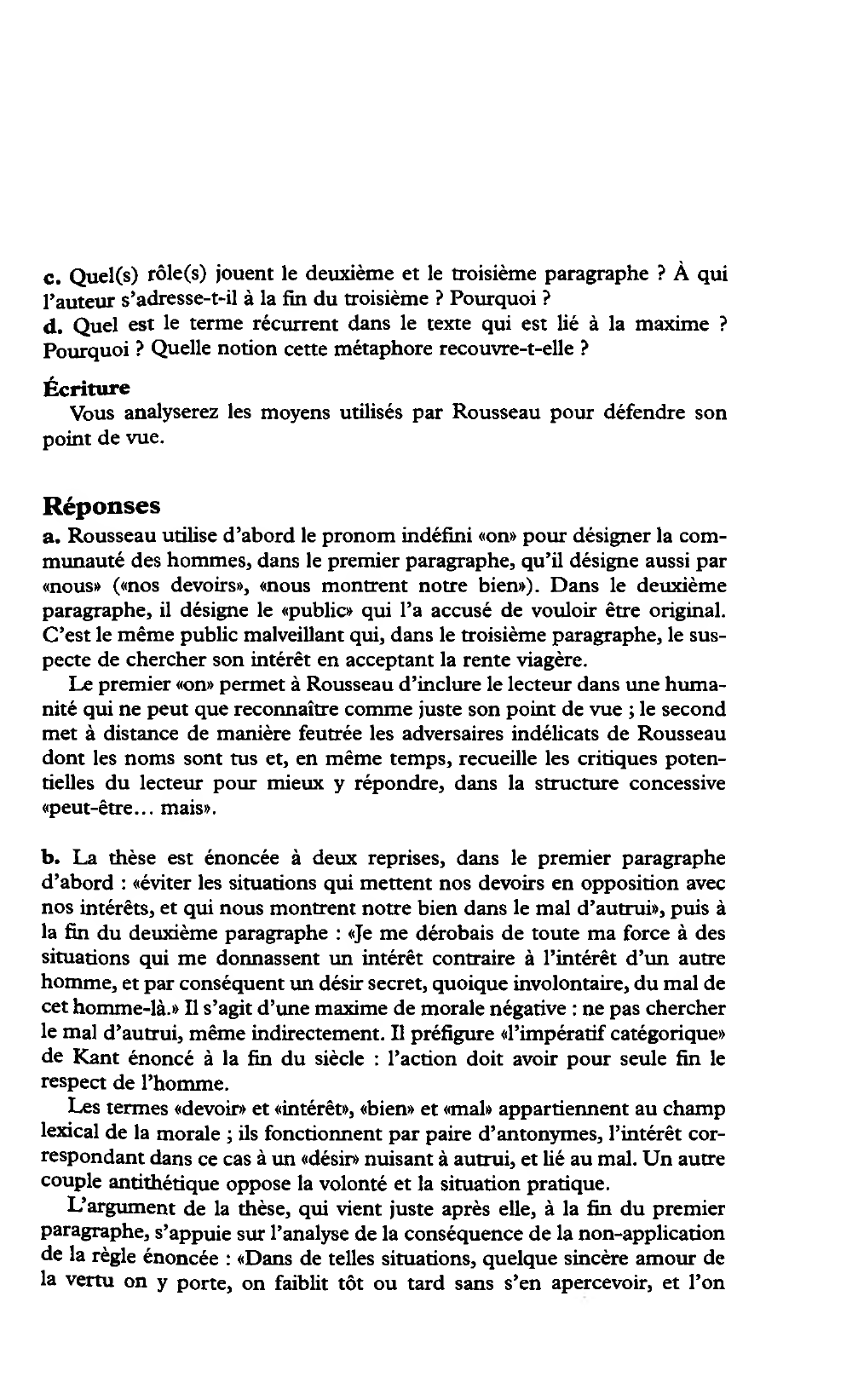 Prévisualisation du document Commentaire des Confessions de Rousseau - Livre II: une maxime morale