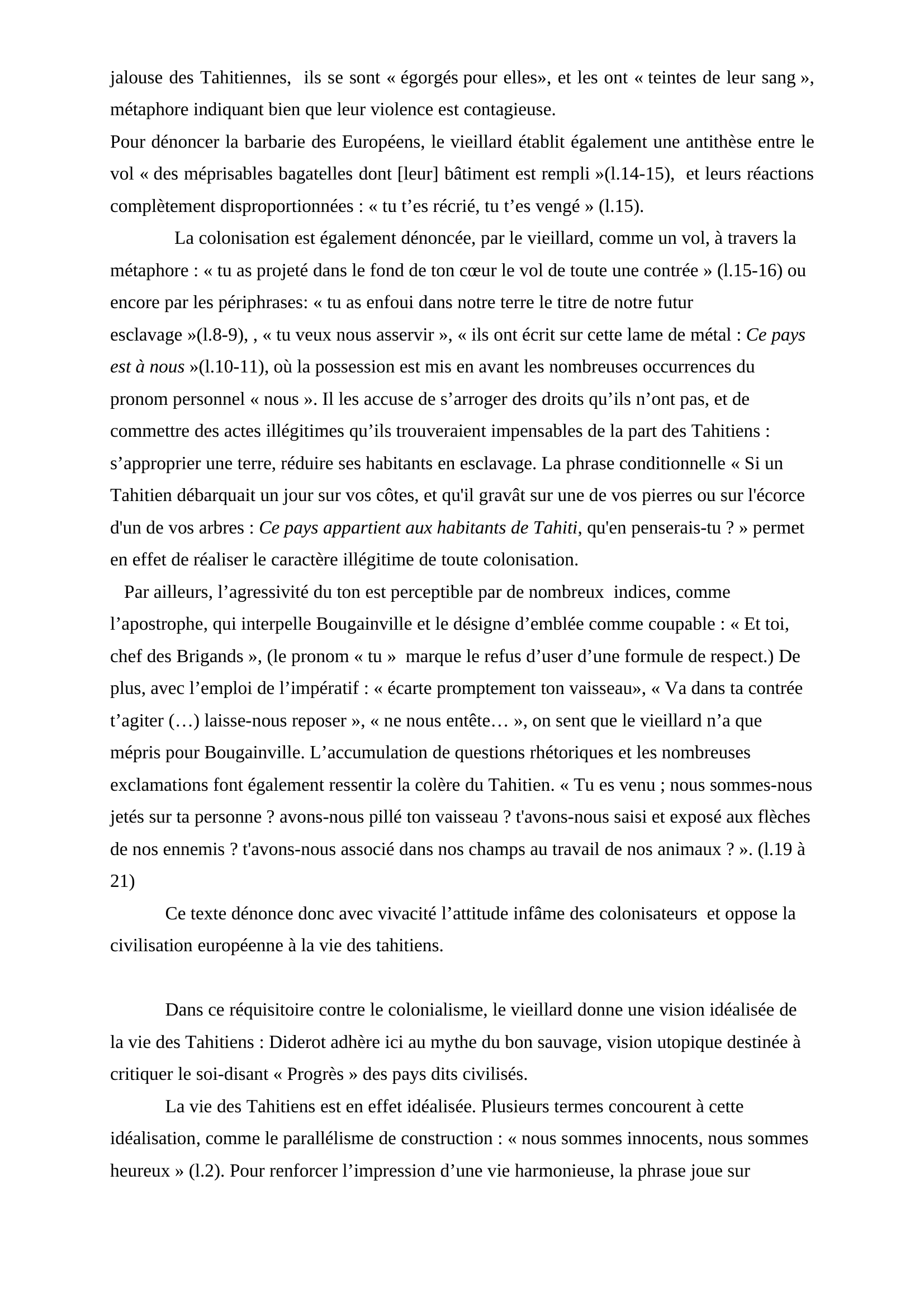 Prévisualisation du document Commentaire du discours du vieillard supplément au voyage de bougainville diderot
