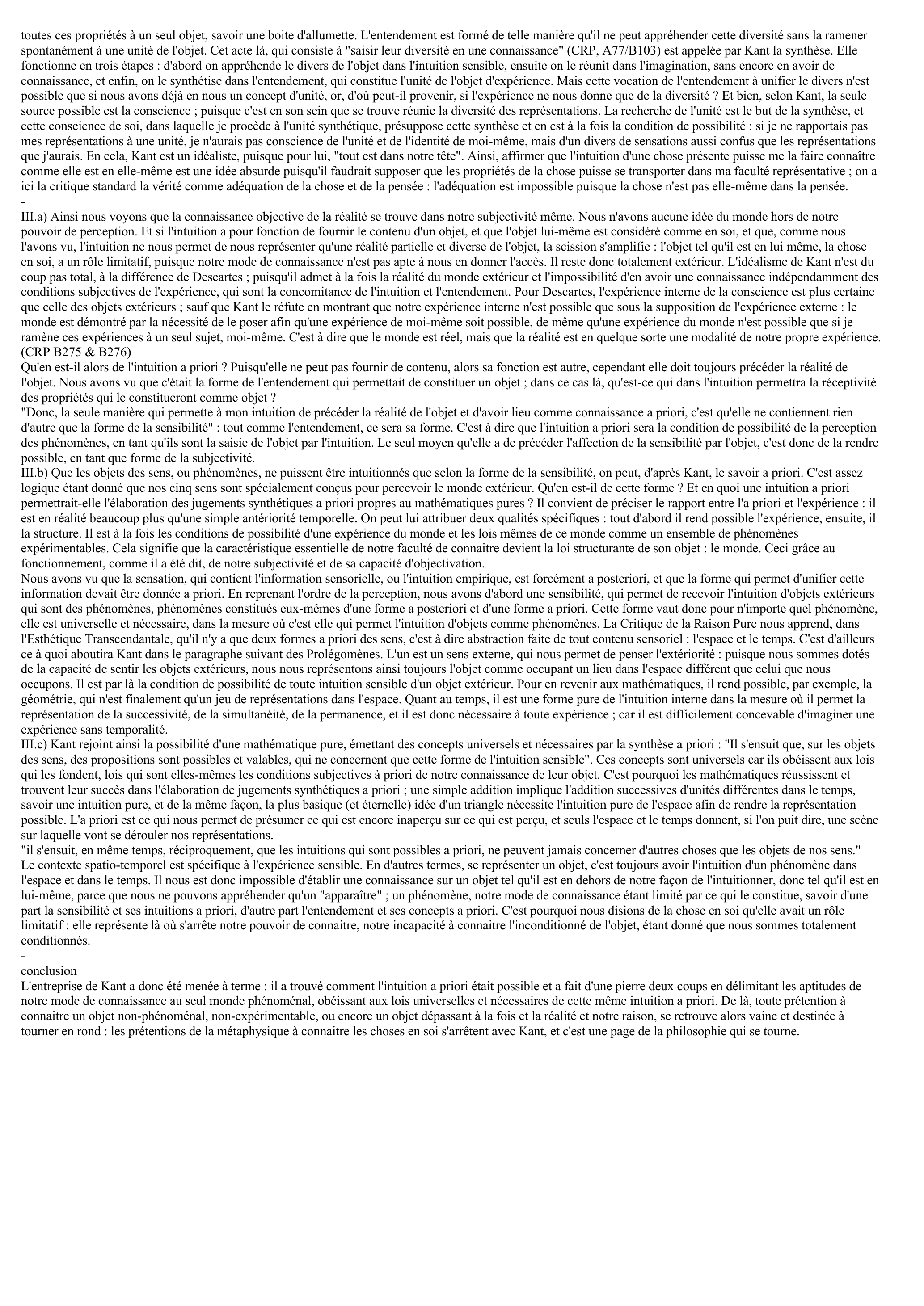 Prévisualisation du document Commentaire Du Paragraphe 7 Des Prolégomènes À Toute Métaphysique Future De Kant