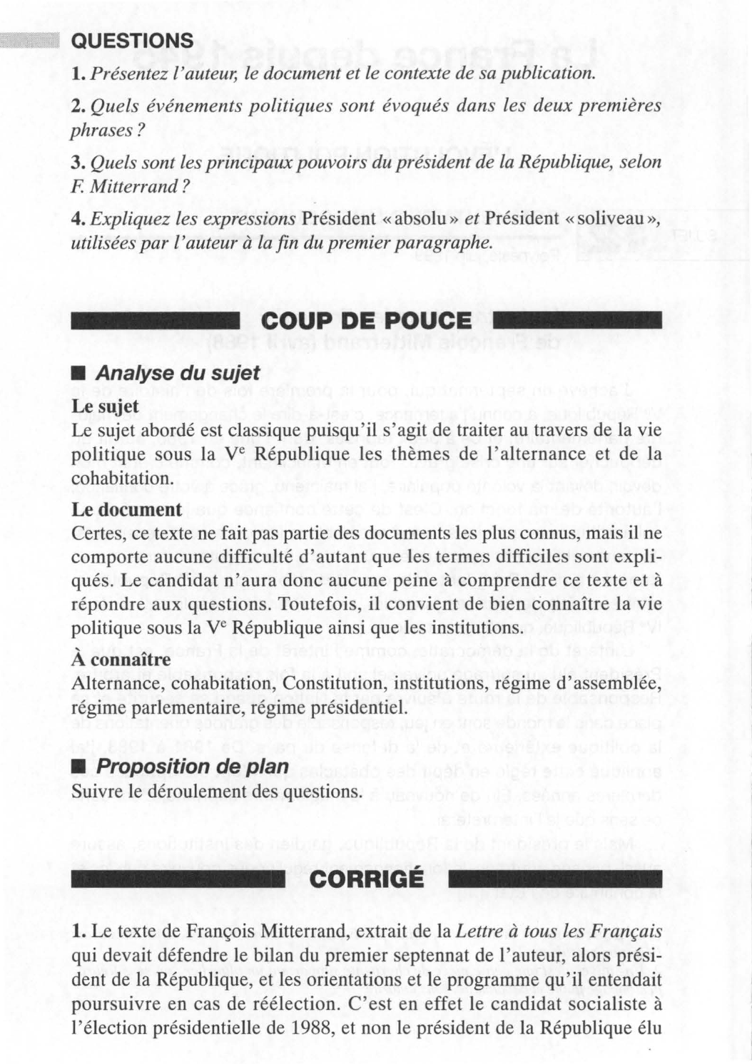 Prévisualisation du document COMMENTAIRE D'UN DOCUMENT  :  La Lettre à tous les Français  de François Mitterrand (avril 1988) - HISTOIRE