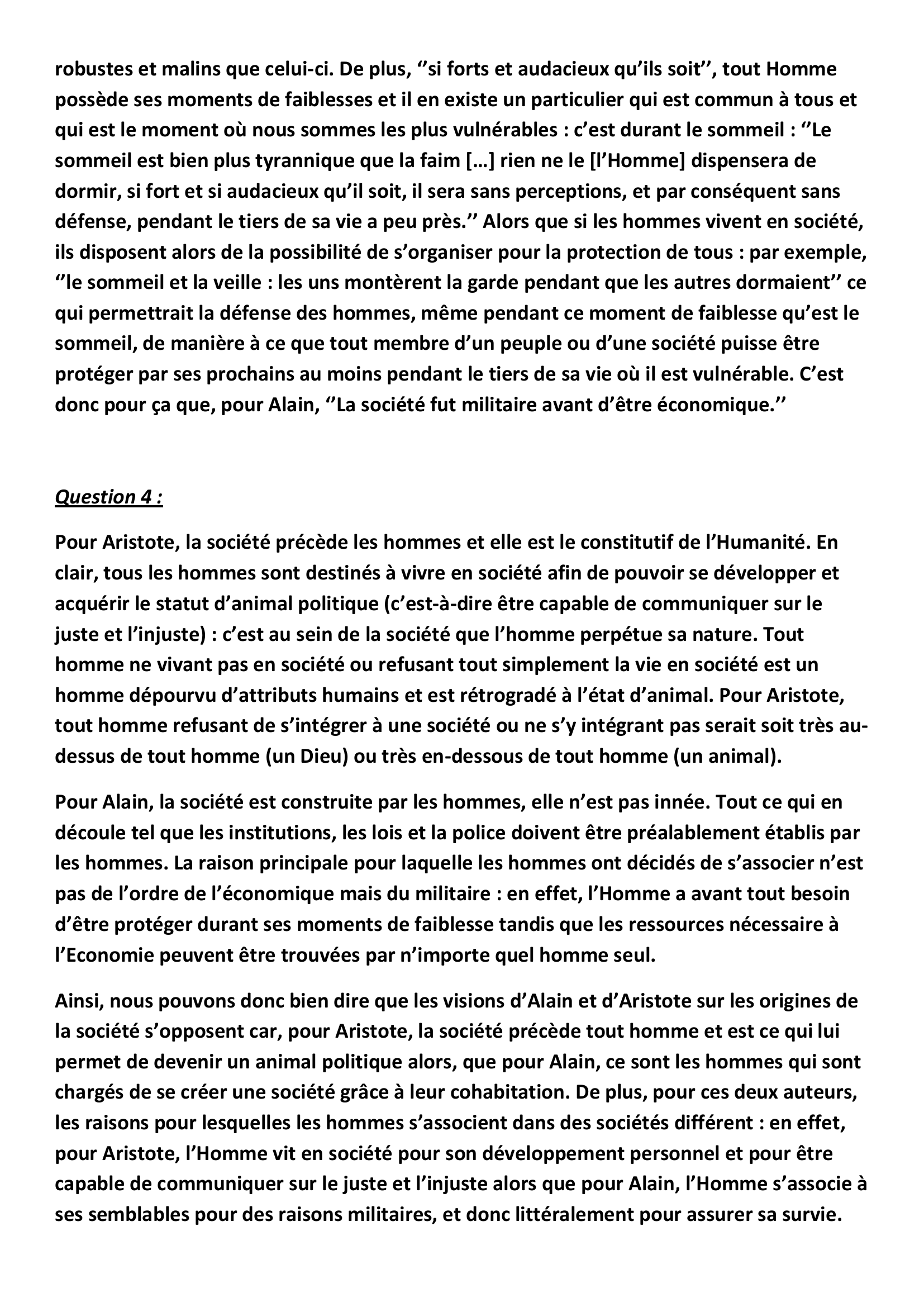 Prévisualisation du document Commentaire d'un texte d'Alain: Je crois que la Société est fille de la peur, et non pas de la faim.