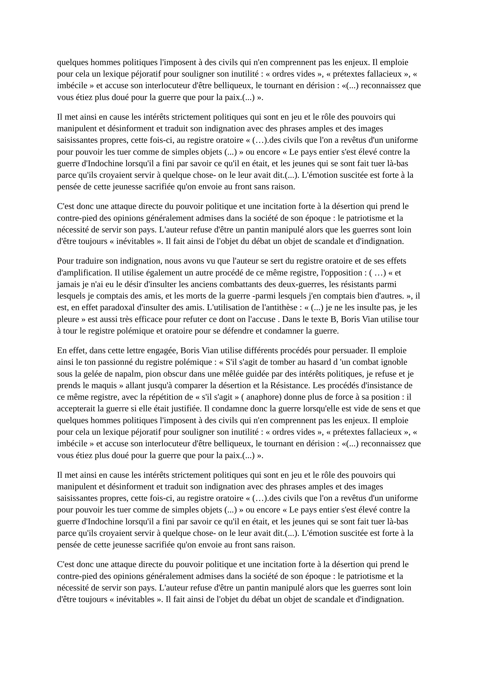 Prévisualisation du document Commentaire d'un texte de Boris Vian : lettre ouverte à monsieur Paul Chabert