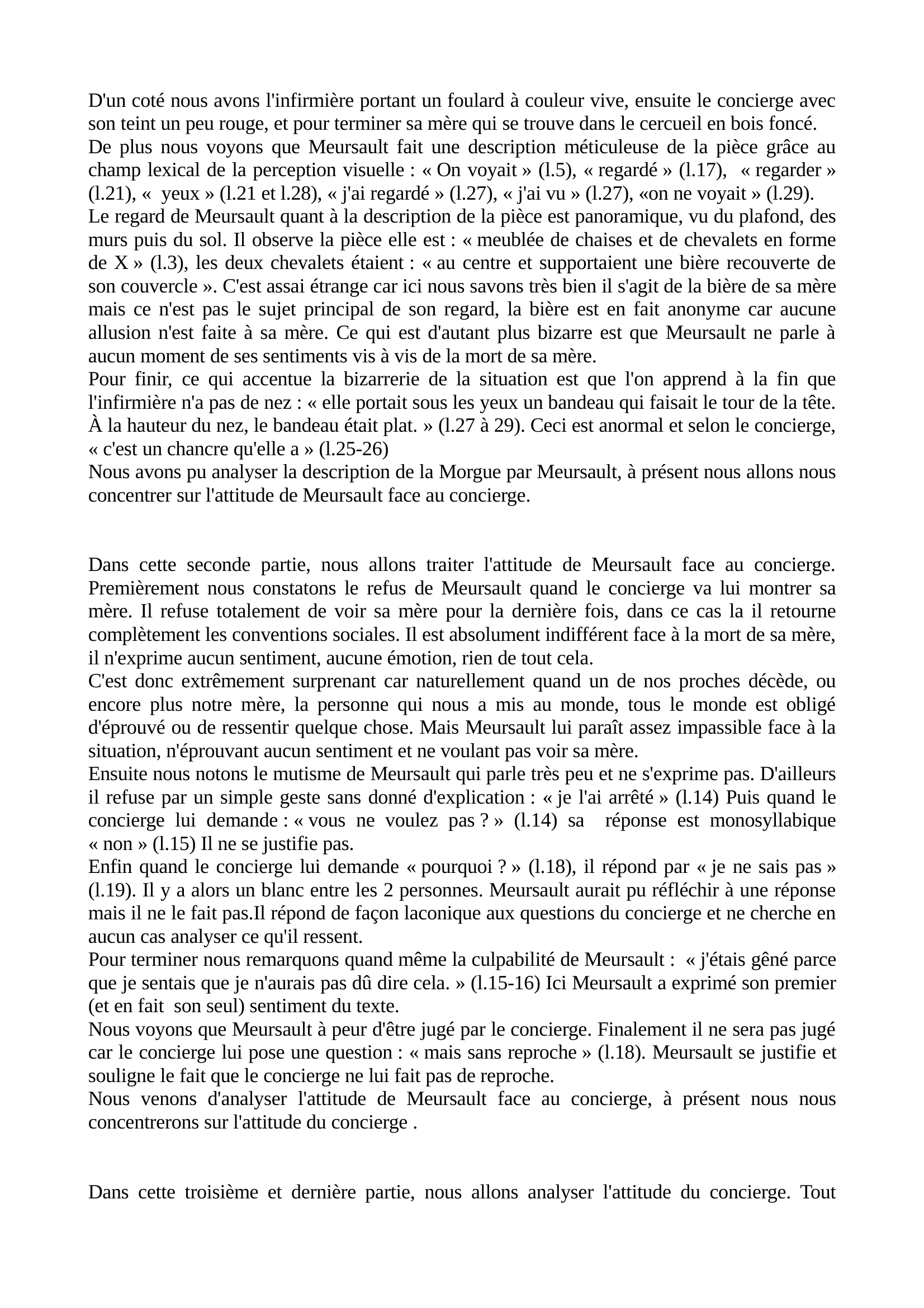 Prévisualisation du document Commentaire La Morgue Albert Camus l'Etranger