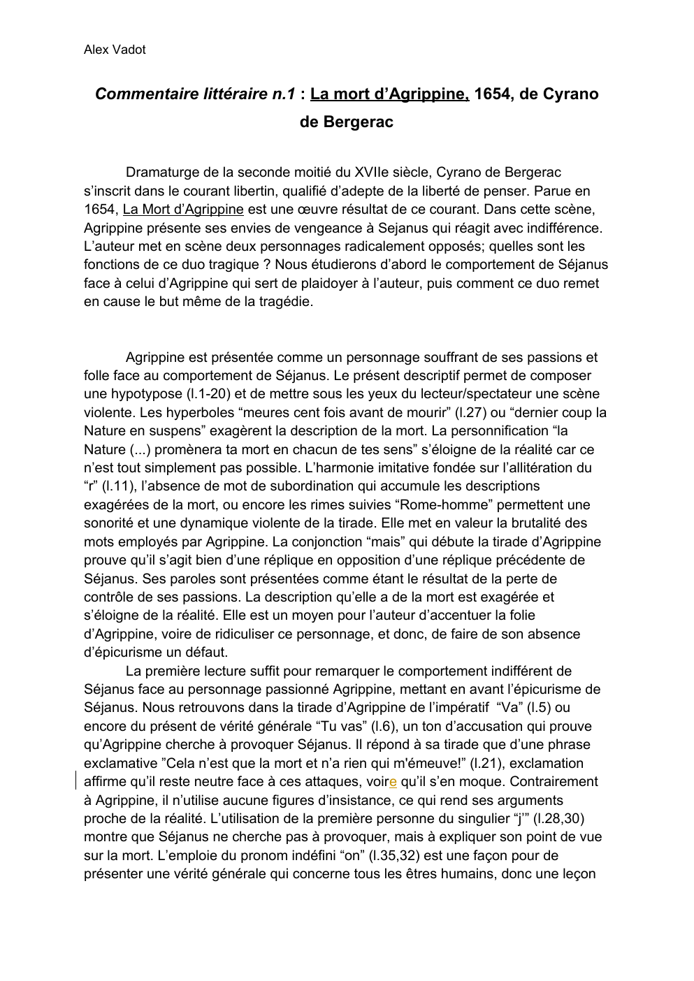 Prévisualisation du document Commentaire La Mort d'Agrippine