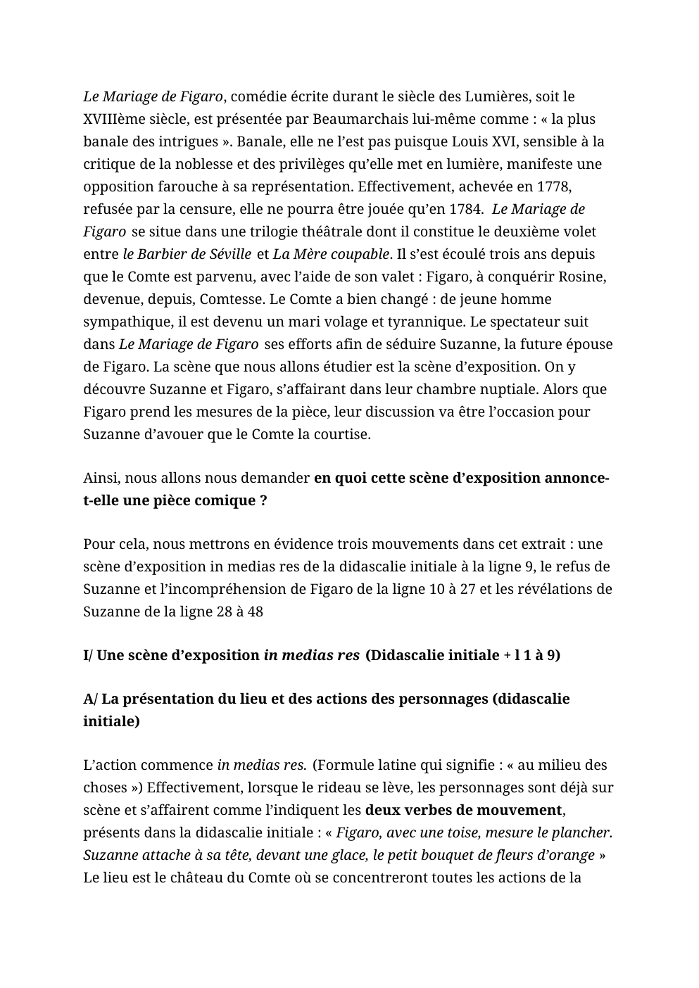 Prévisualisation du document Commentaire Le Mariage de Figaro - scène d'exposition (commentaire)