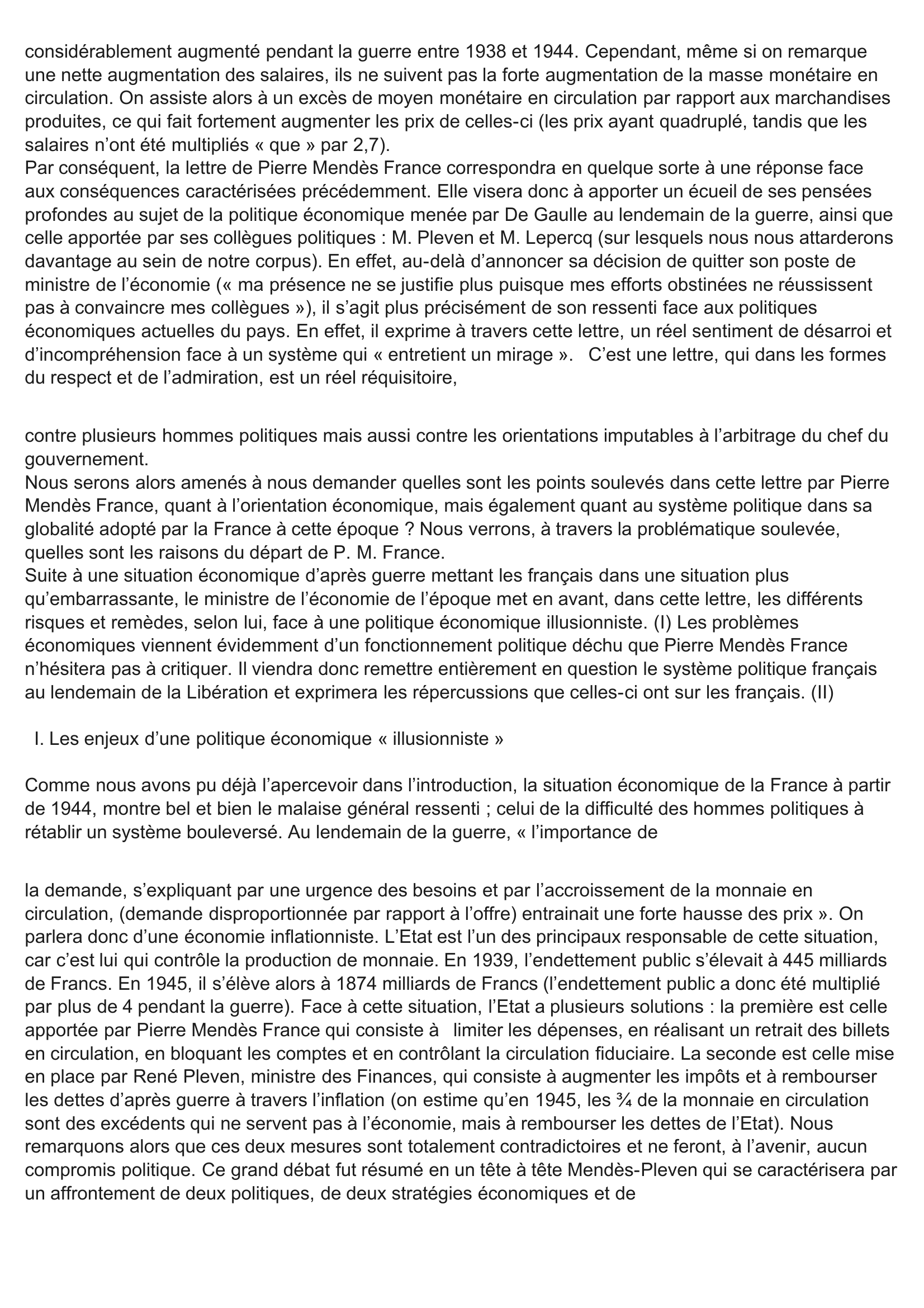 Prévisualisation du document Commentaire Lettre De Démission Pierre Mendès France