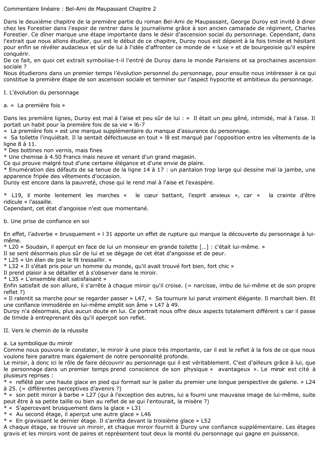 Prévisualisation du document Commentaire linéaire : Bel-Ami de Maupassant Chapitre 2