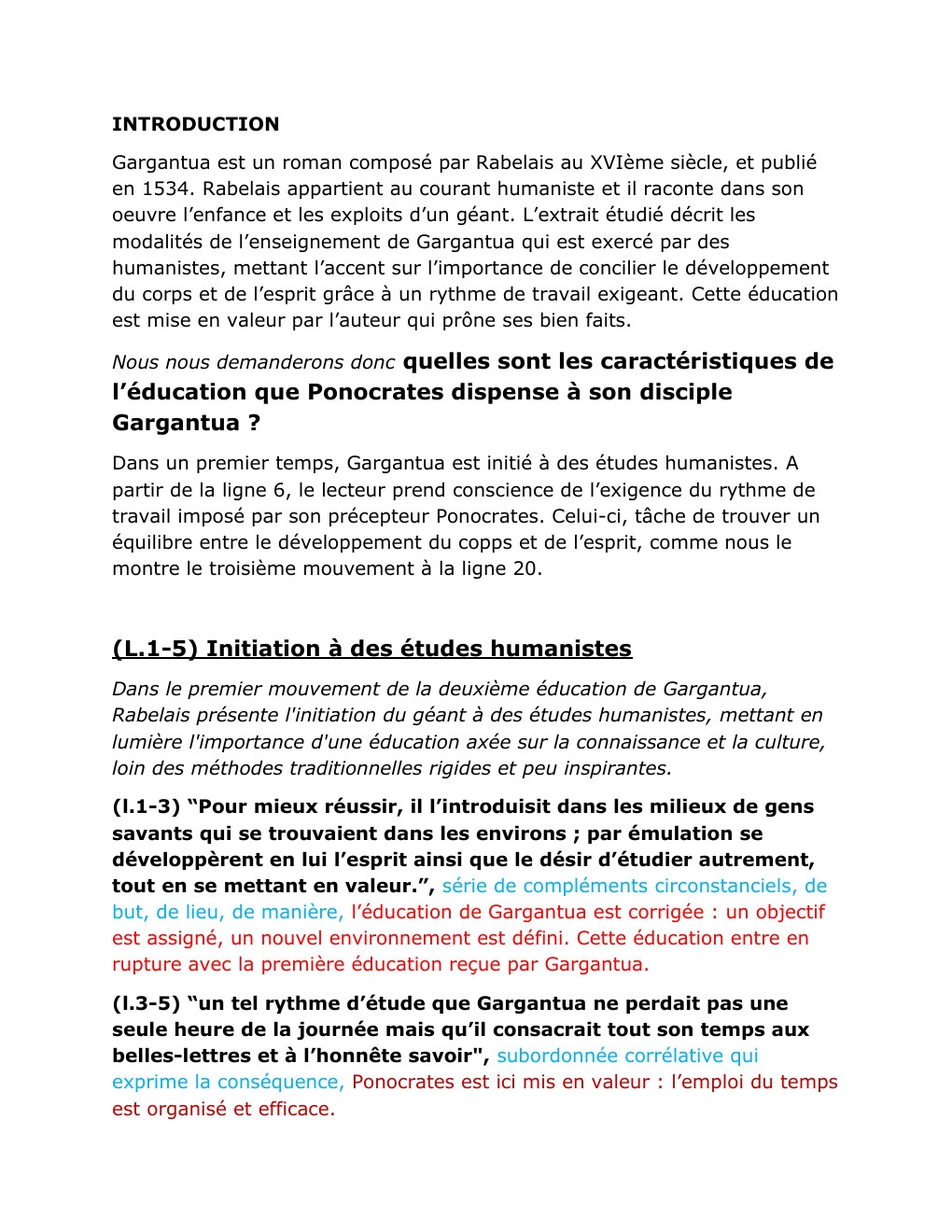 Prévisualisation du document Commentaire linéaire gargantua