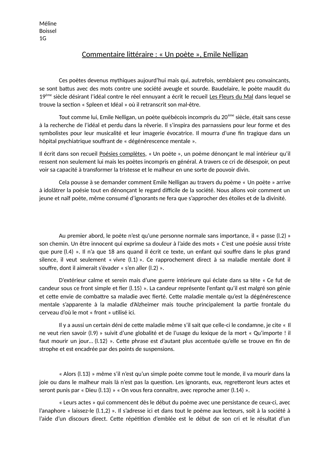 Prévisualisation du document commentaire littéraire sur le poème "Un poète" d'Emile Nelligan