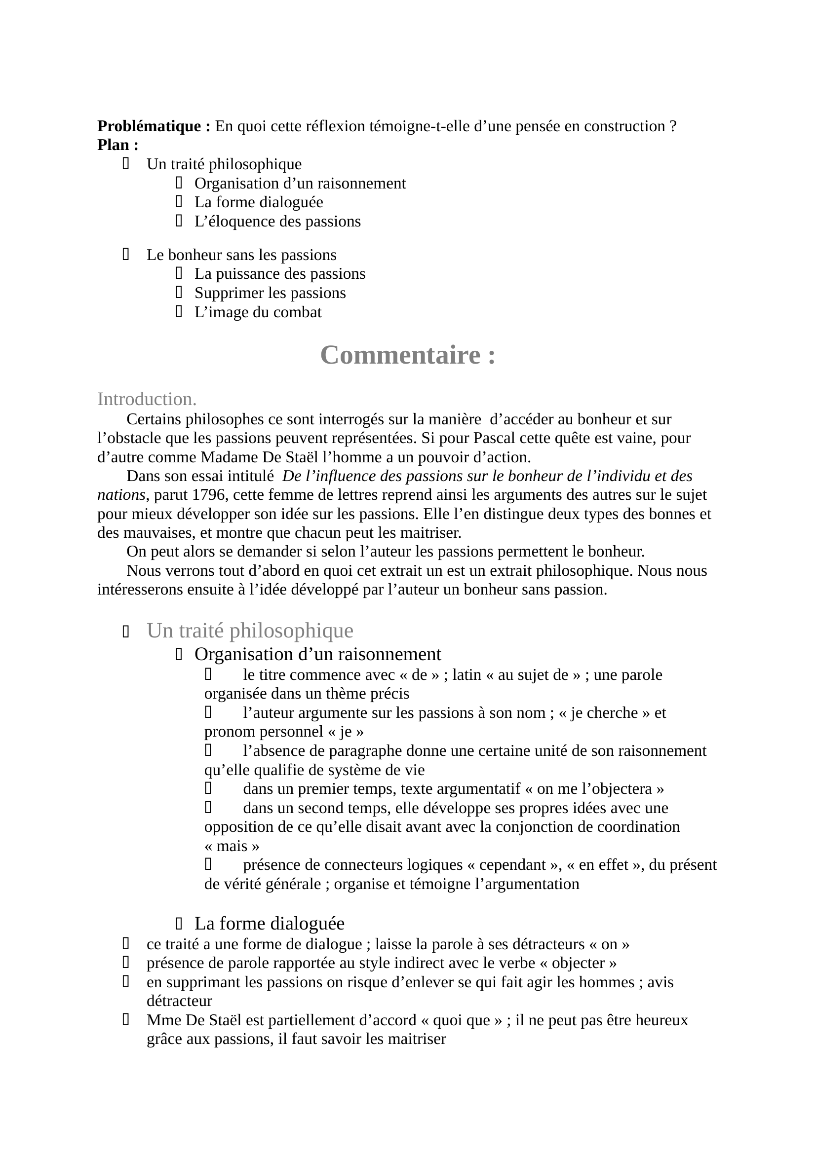 Prévisualisation du document Commentaire Mme de Staël