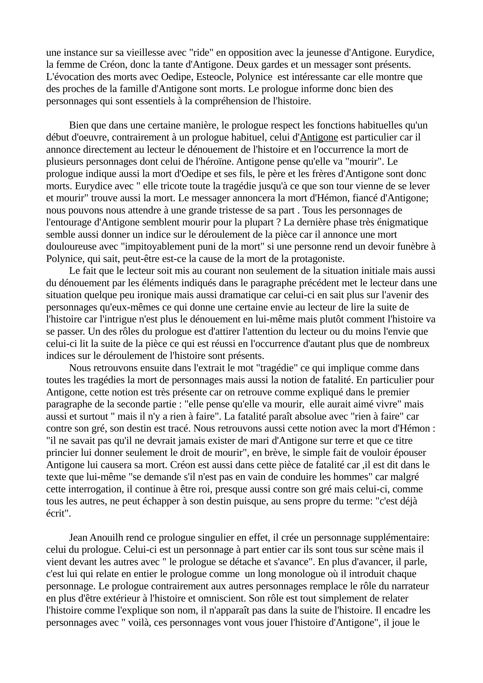 Prévisualisation du document Commentaire prologue Antigone, Jean Anouilh