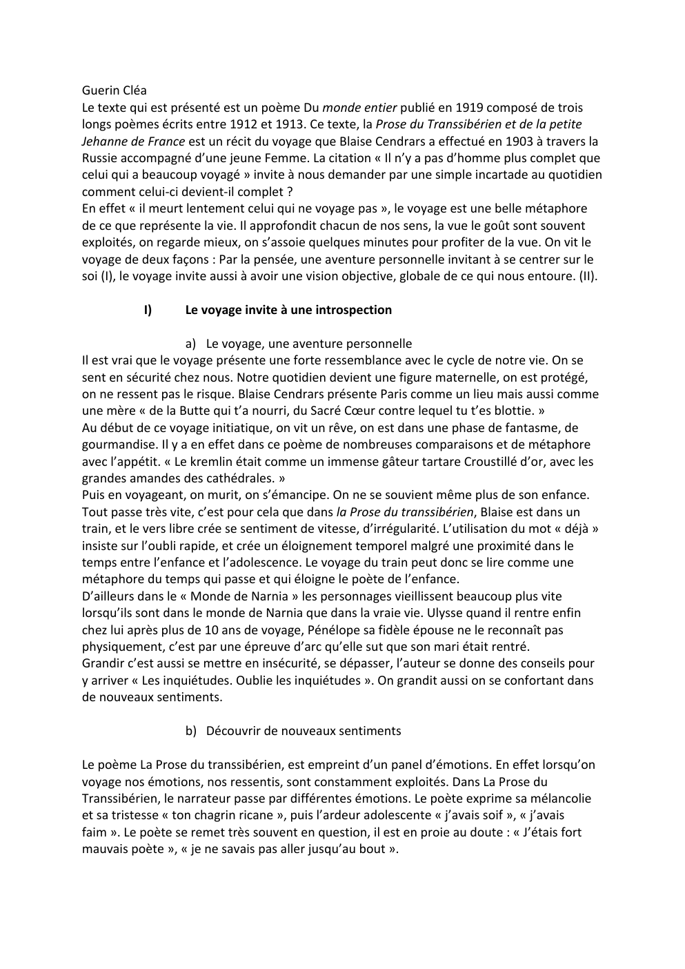 Prévisualisation du document commentaire prose du transsibérien Blaise Cendrars