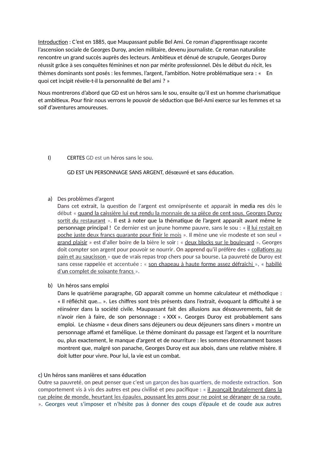 Prévisualisation du document Commentaire rédigé de l'Incipit de Bel Ami de Maupassant