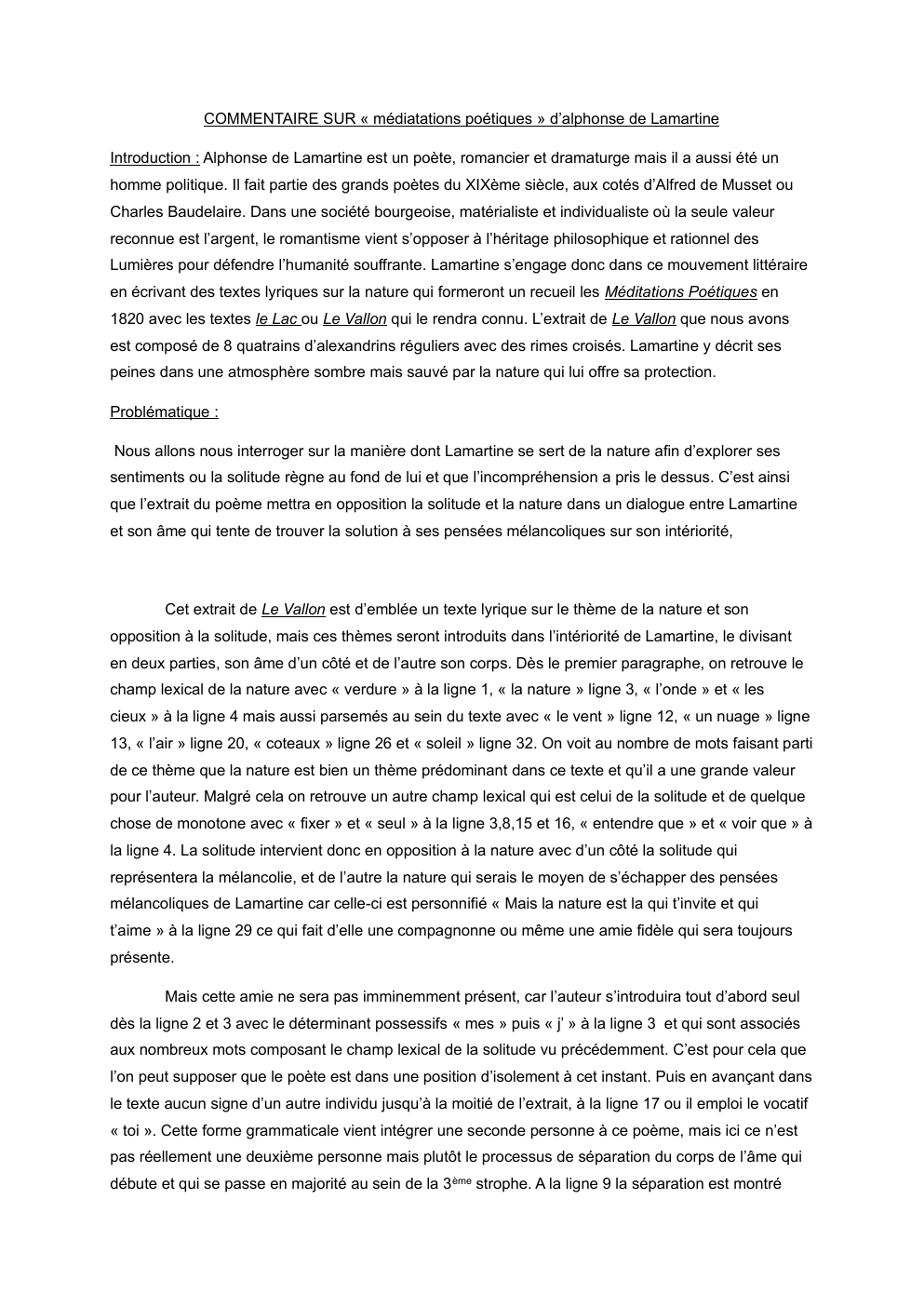 Prévisualisation du document COMMENTAIRE SUR « médiatations poétiques » d’alphonse de Lamartine