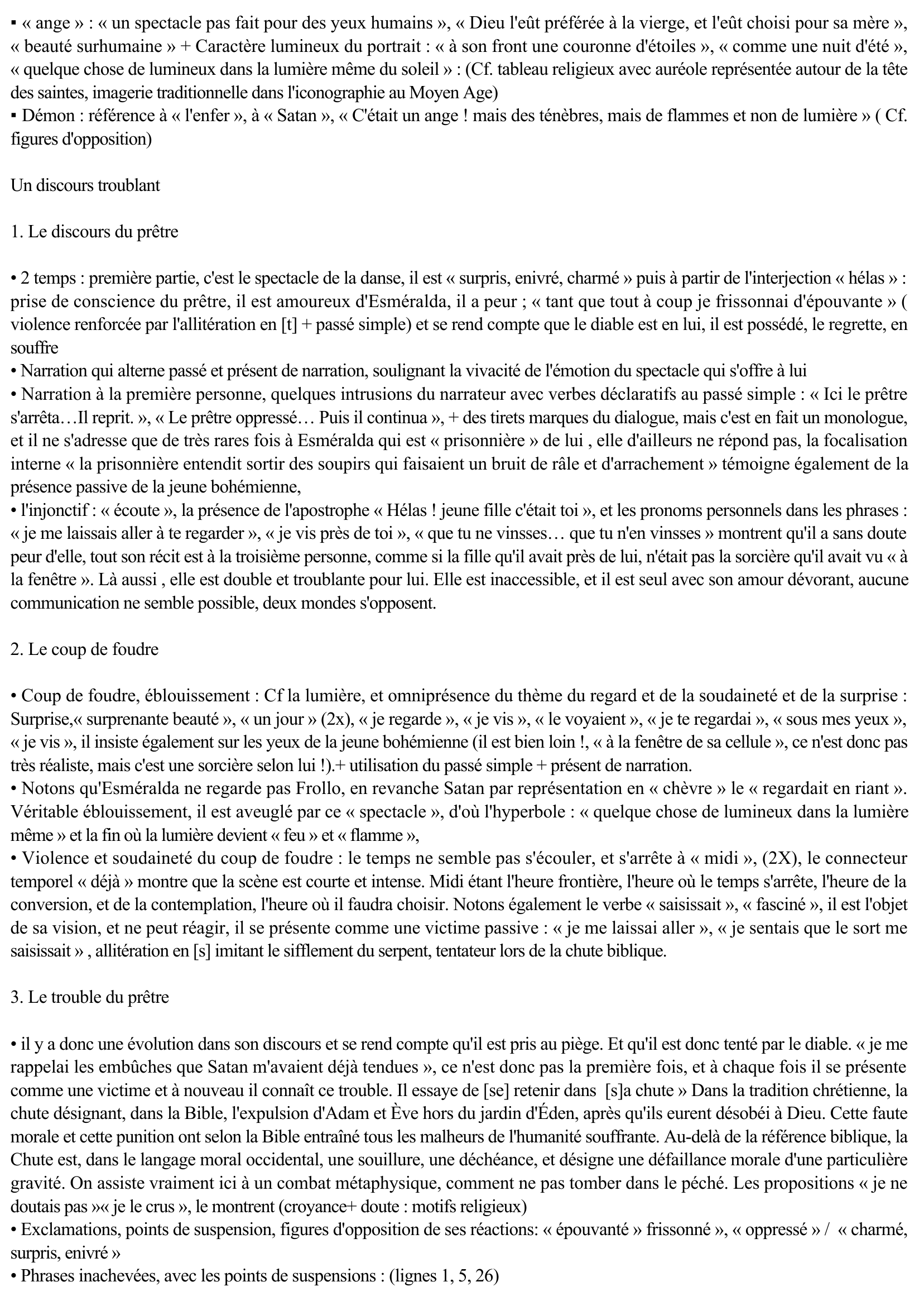 Prévisualisation du document Commentaire : Victor Hugo, Notre Dame de Paris, livre VIII, chapitre IV, (1831), « Ecoute. Un jour…Je le crus »