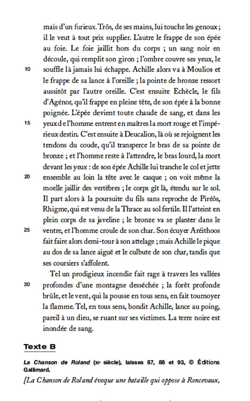 Prévisualisation du document Commentaire  Vous ferez un commentaire de l’extrait du « Mariage de Roland », dans lequel vous étudierez en particulier la façon dont Victor Hugo reprend et adapte les codes du genre épique.