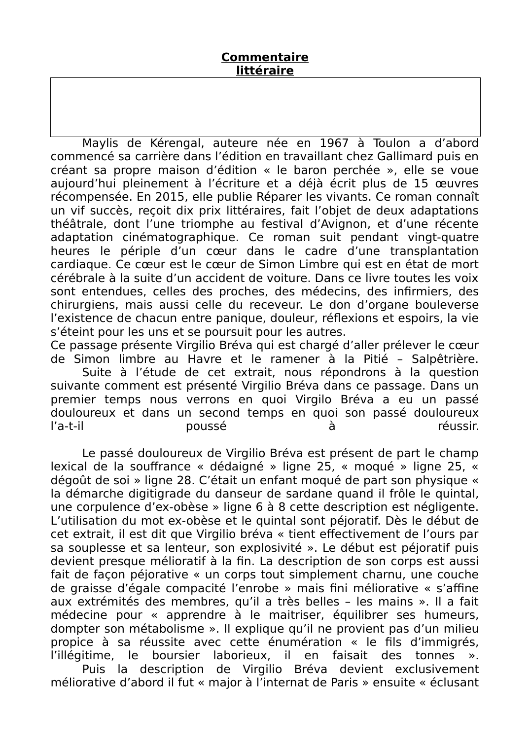 Prévisualisation du document CommentairelittéraireMaylis de Kérengal, auteure